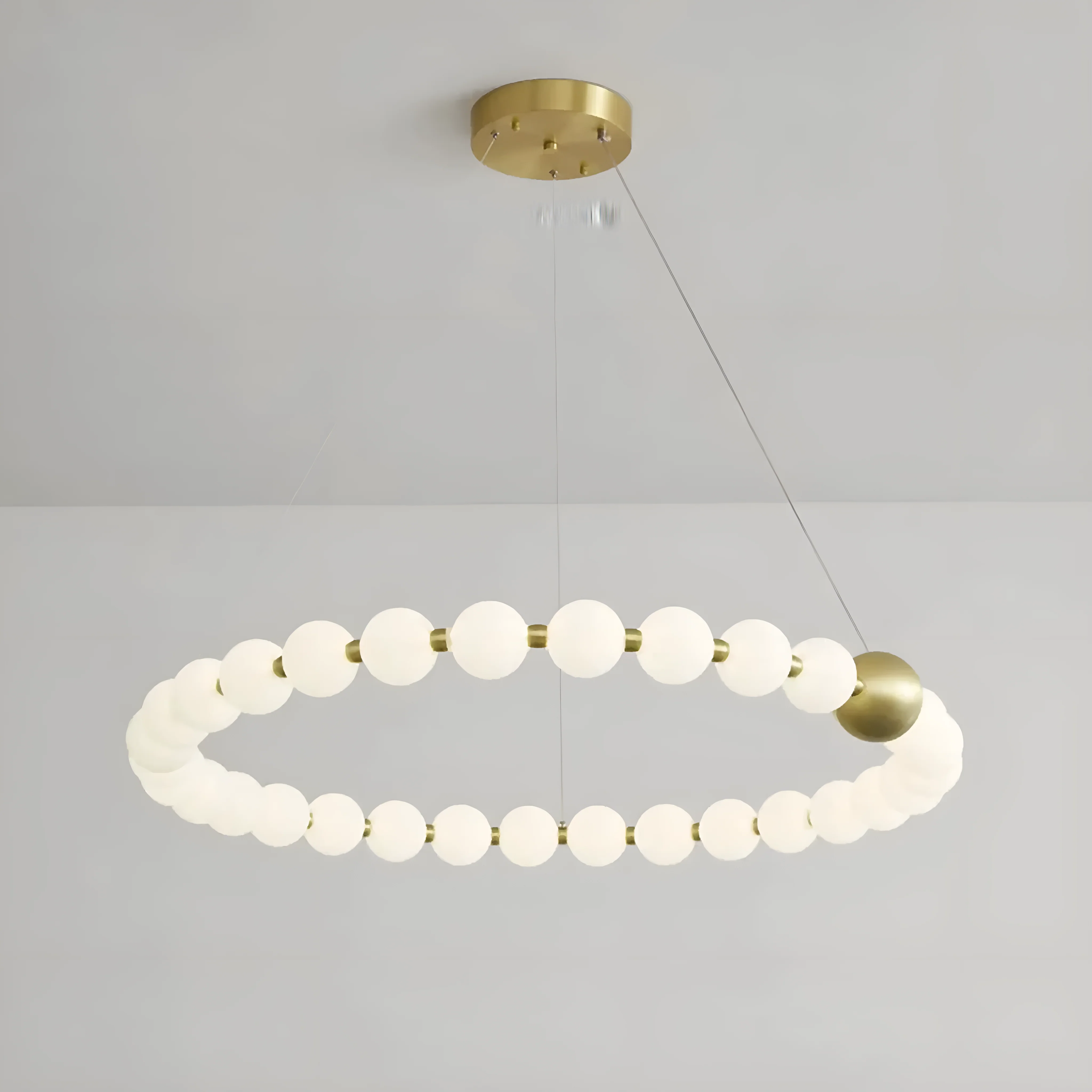 Agosta | Luxury Large Round White Pearl Chandelier