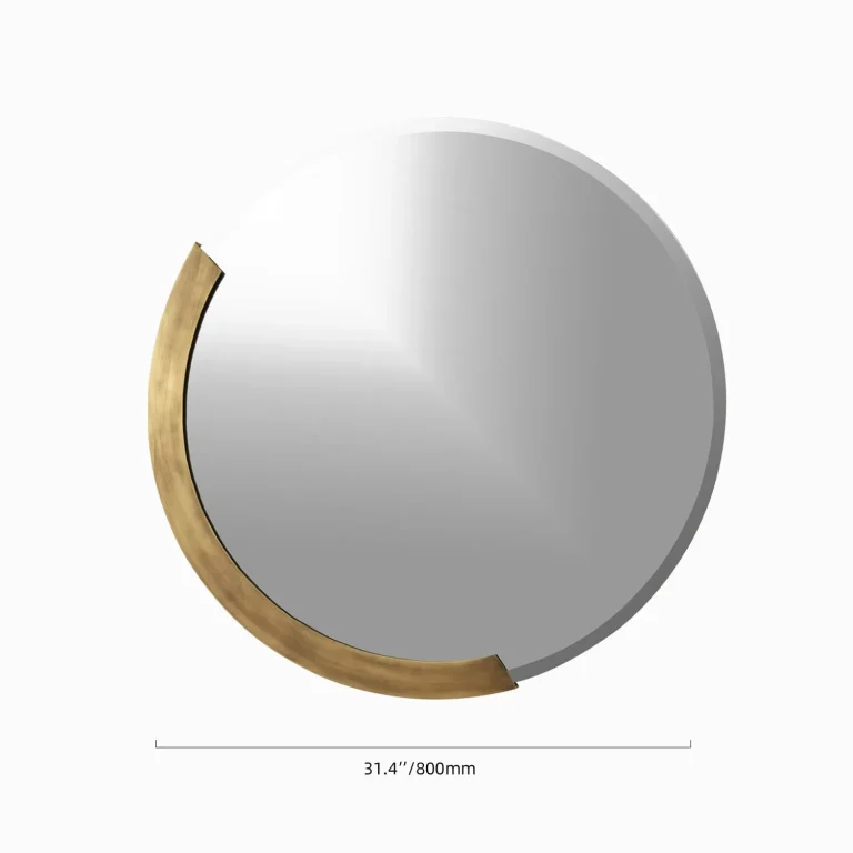 Modern Round Solid Brass Large Bathroom Mirror