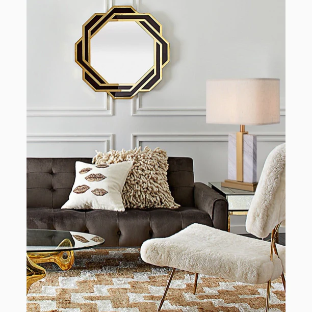 New Gray Marble LED Light Modern Fabric Table Lamp