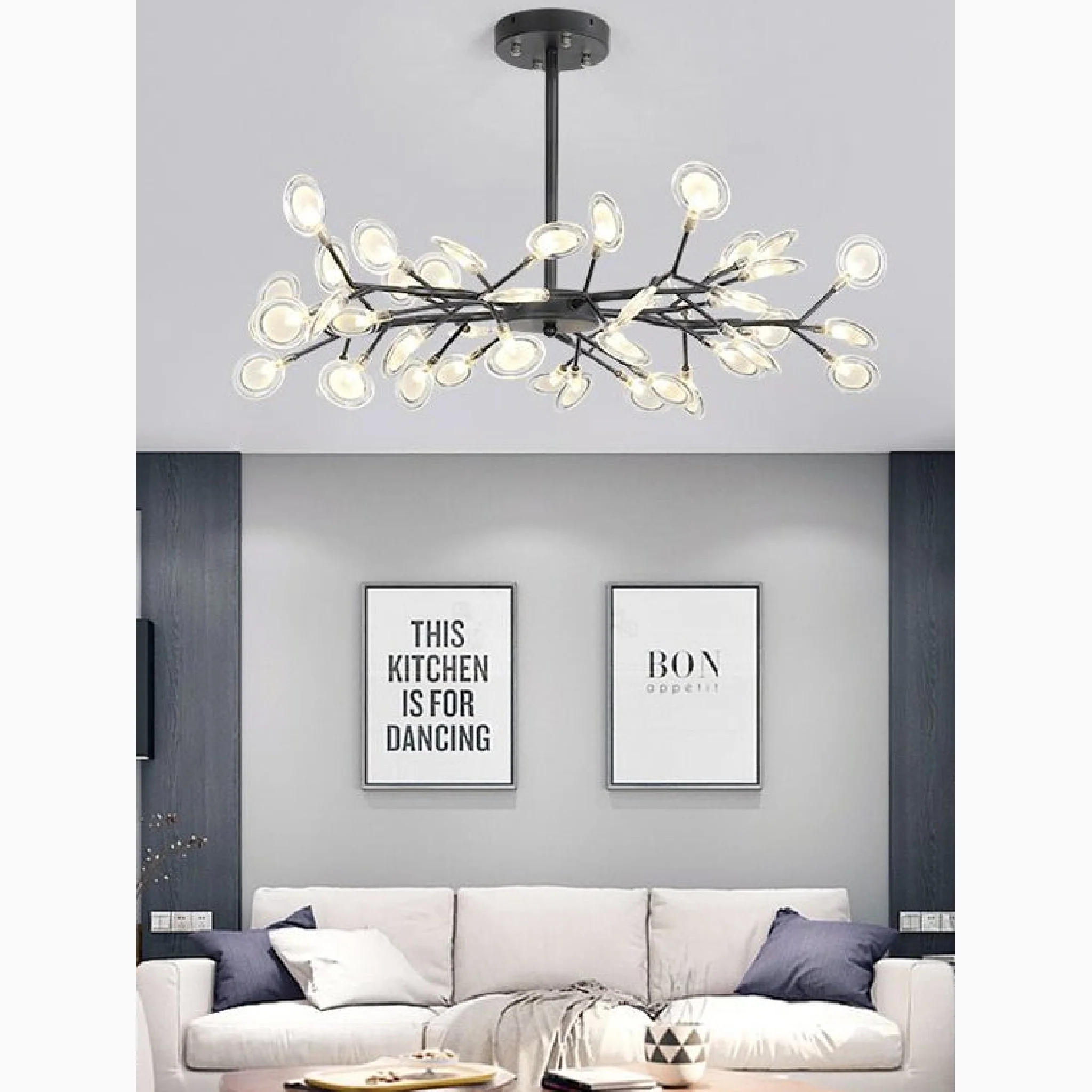 Altavilla Vicentina | Gold/Black Nordic Design Flower LED Chandelier