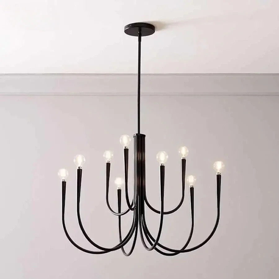 Retro Candle-Shaped LED Pendant Chandelier for Dining Room