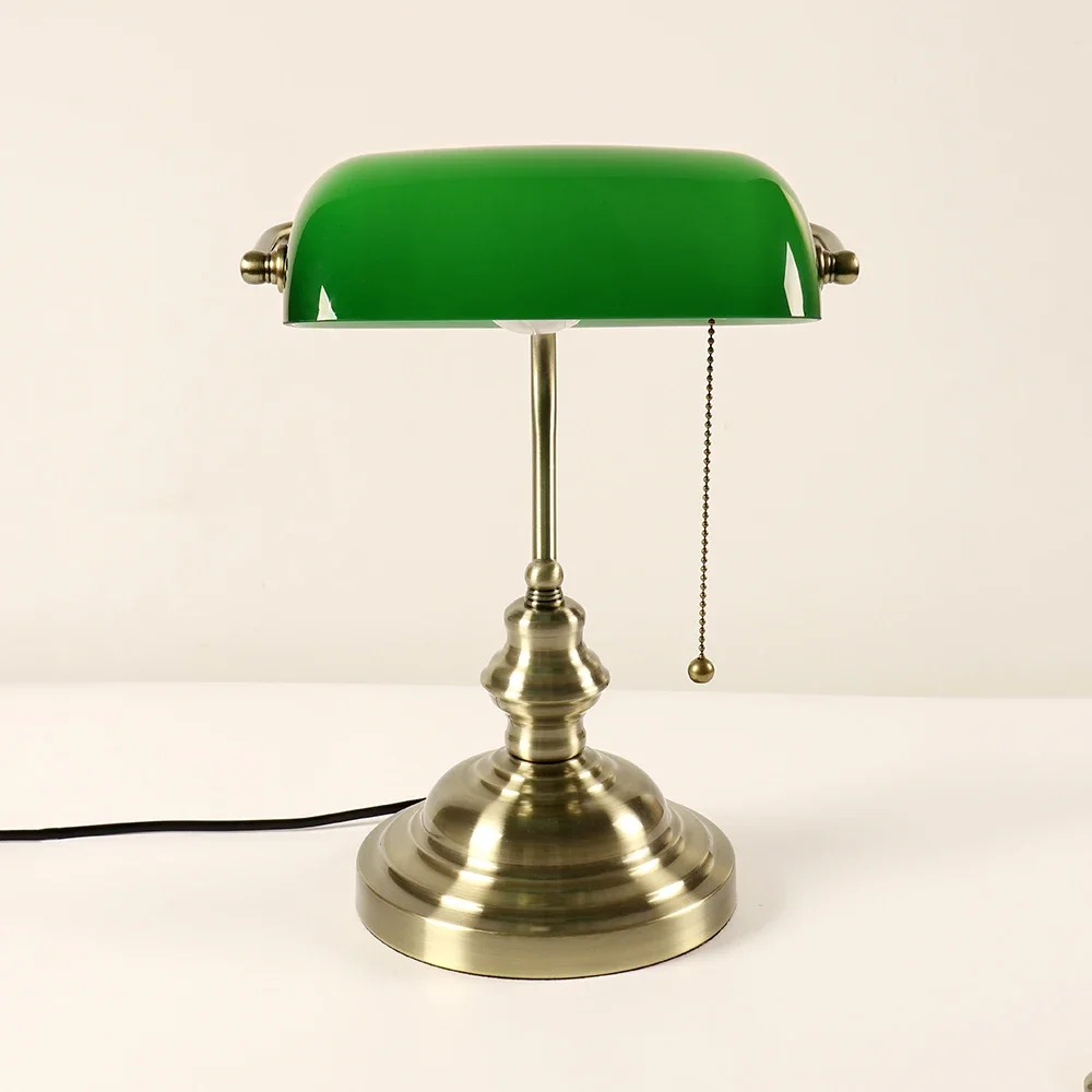 Classical vintage banker reading lamp for bedroom, study room