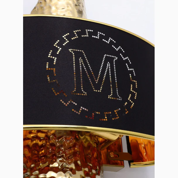 Luxury Golden Wall Lamp with M-Letter Lampshade, Living Room, Bedroom