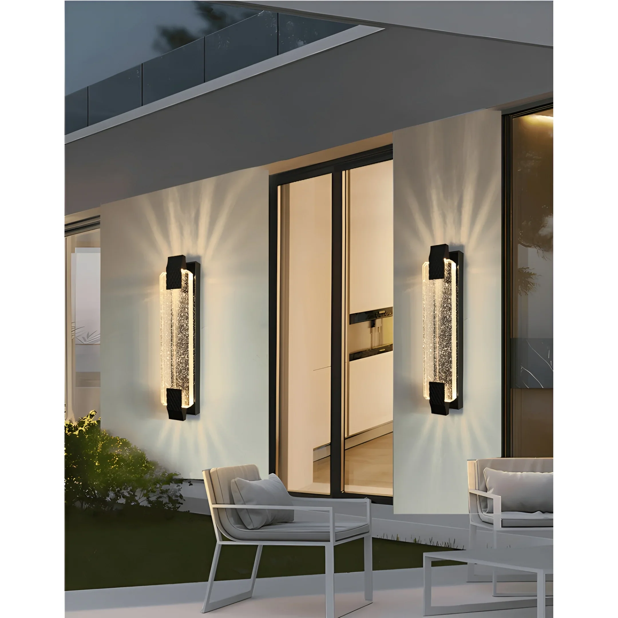 Crystal & Metal Outdoor Wall Light �C Modern Luxe Waterproof Sconce