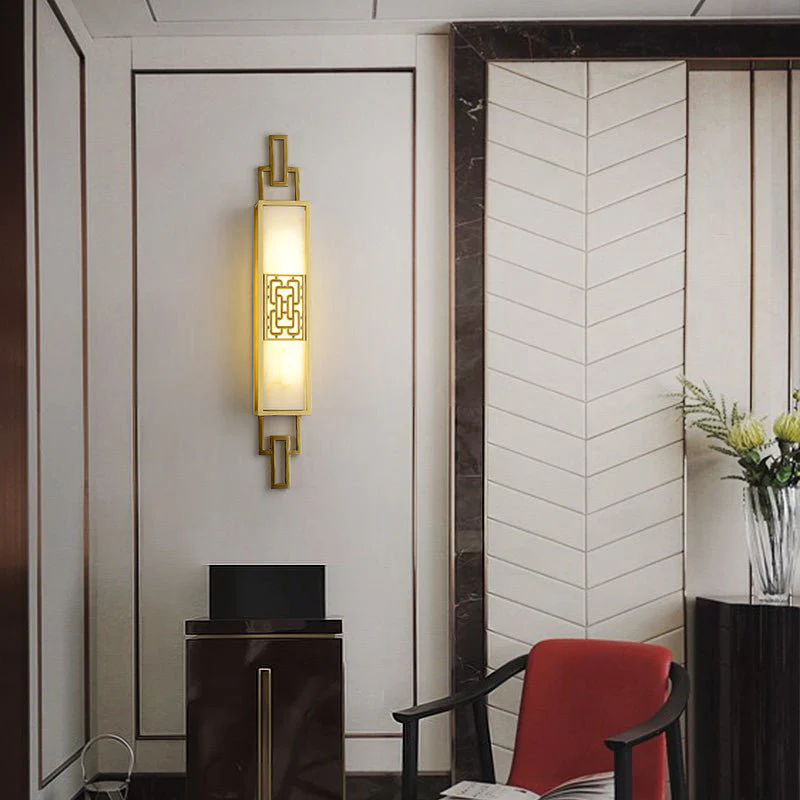 Luxury Copper Wall Lamp in Chinese Style for Bedroom, Living Room