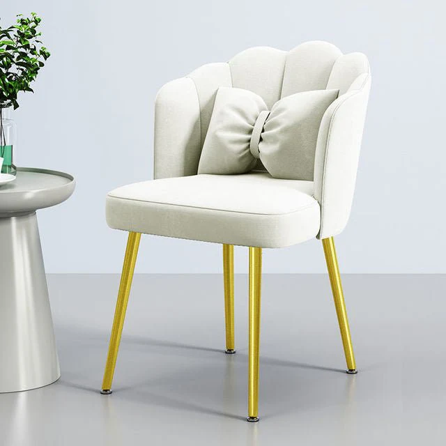 Golden Luxury Makeup Chair with Backrest made of Cotton