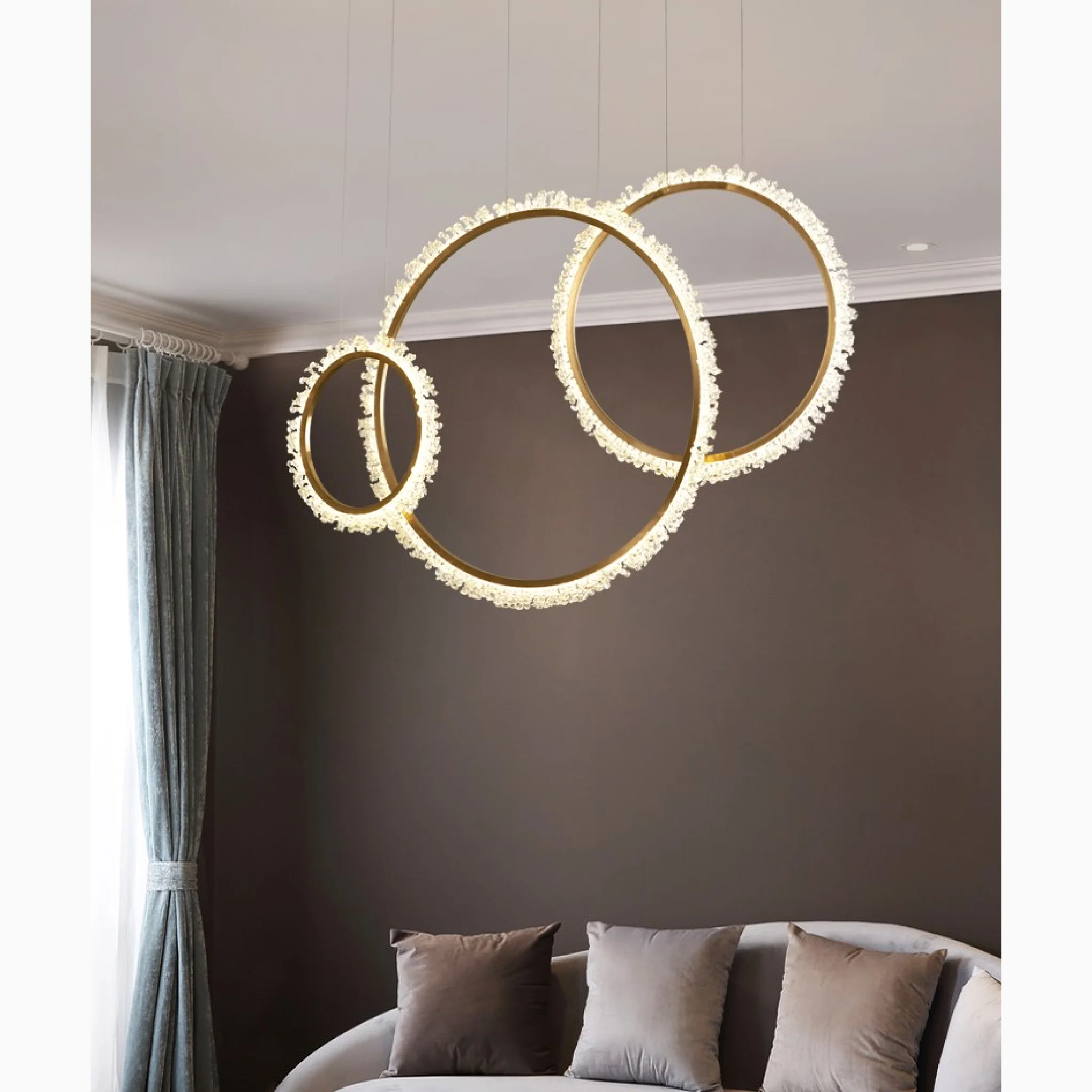 Aarau | Crystal Pendant Light in the Shape of Rings