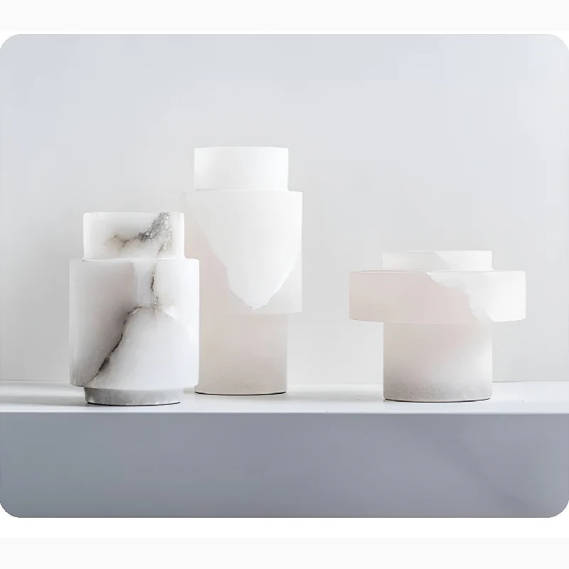 Modern Scandinavian Natural White Marble Vase
