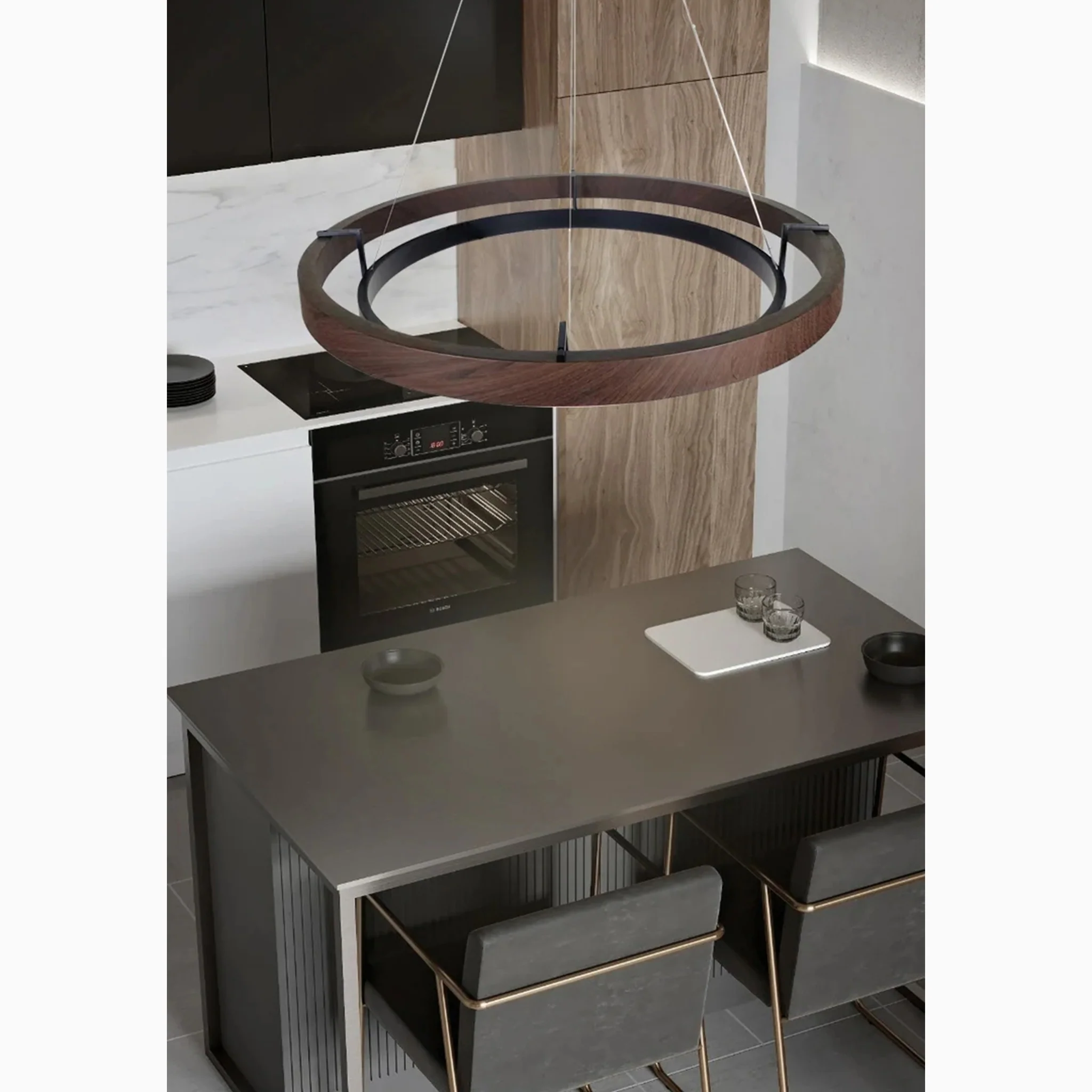 Sion | Modern Minimalistic Aluminium Drum Chandelier