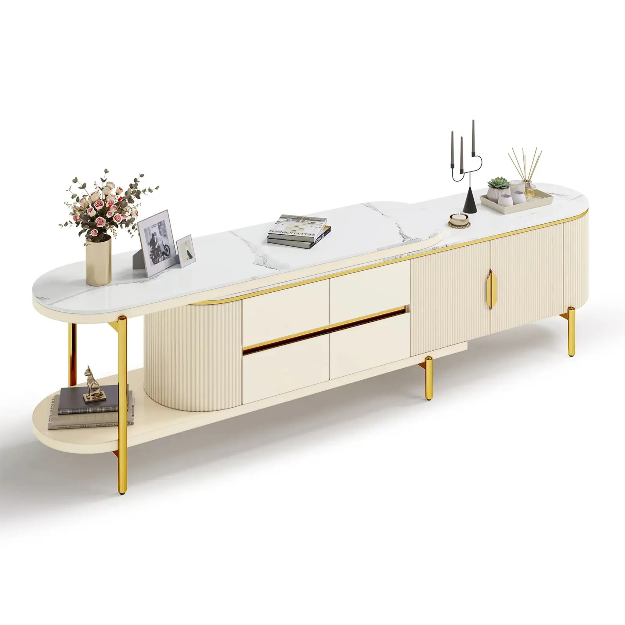 Isar | Vintage Mid-Century White TV Stand