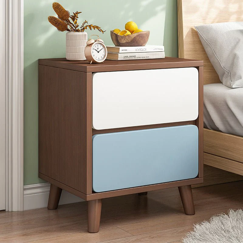 Nordic Wooden Bedside Table Of Drawers For Bedroom