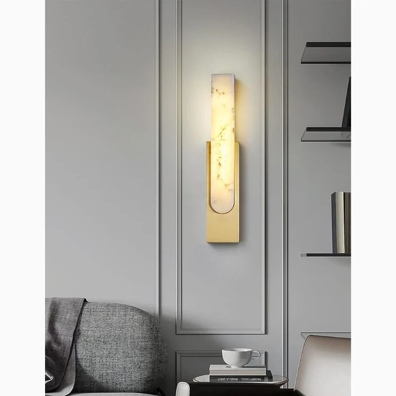 Nyon | Marble Rectangular Wall Lamp for Living Room