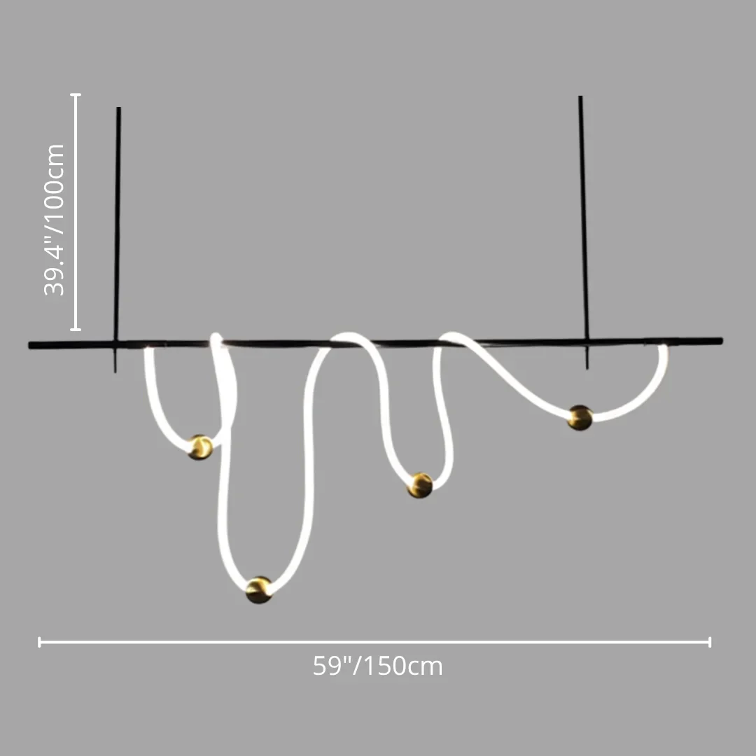 Irregular Linear LED Pendant Light - Soft Glow & Minimalist Design