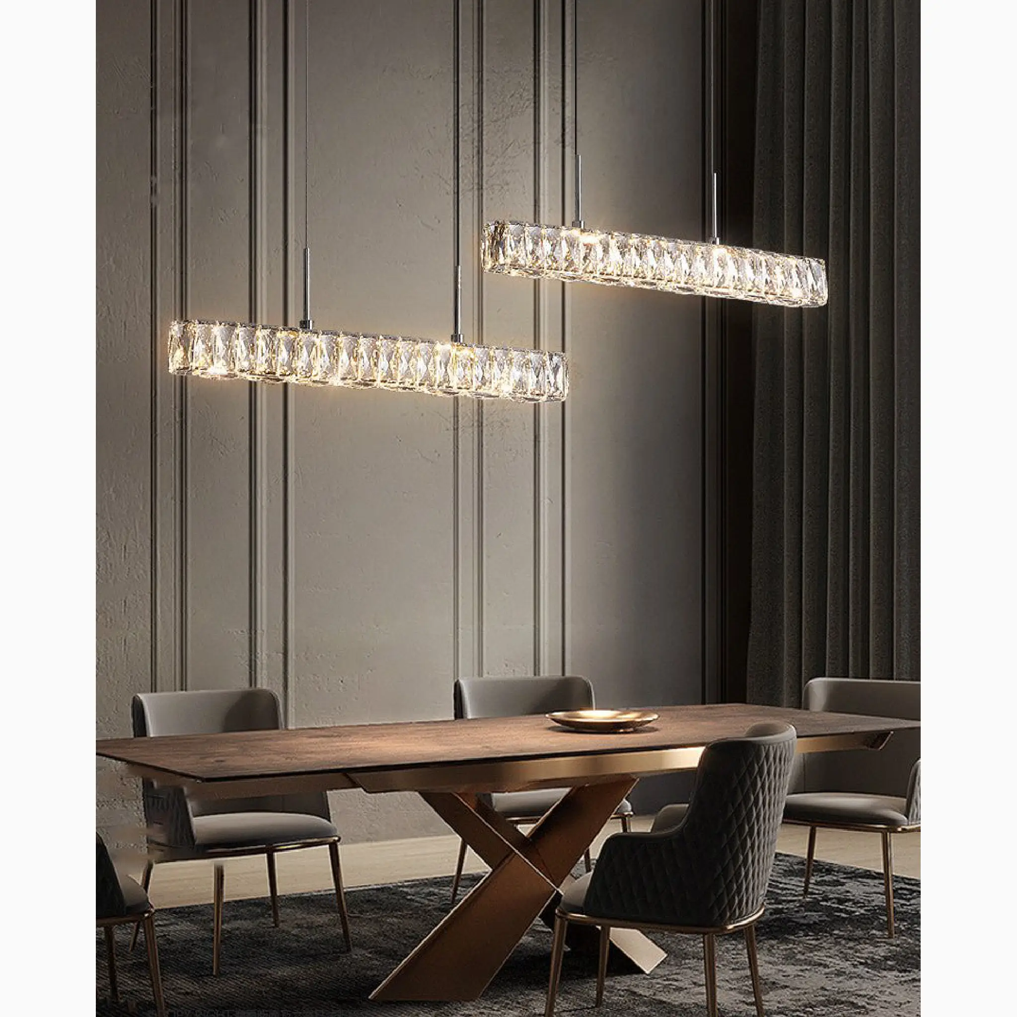 Aiello del Sabato | Modern Crystal Pendant LED Light for Study, Dining Room