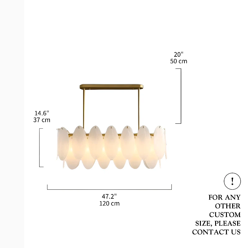 Acquacanina | Luxury Rectangle Gold Glass Modern Chandelier