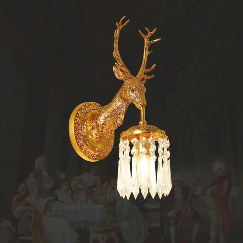 Luxury Wall Lamp in the Shape of a Deer Head for Living Room, Bedroom