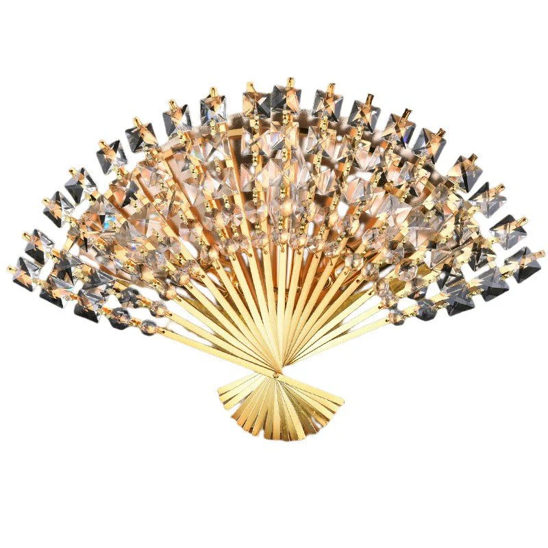 Luxury Golden Crystal Wall Lamp for Bedroom, Living Room