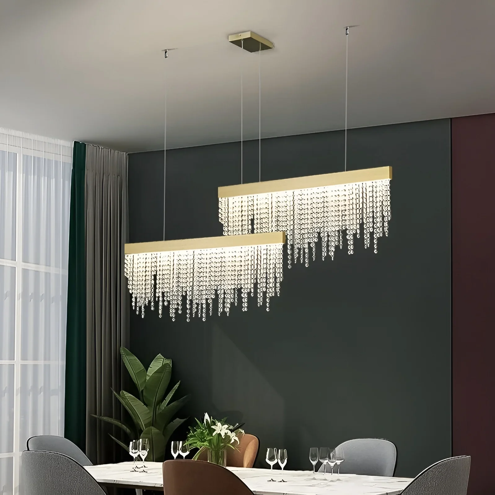 Ailano | Splendid Creative Raindrops Shining LED Crystal Chandelier