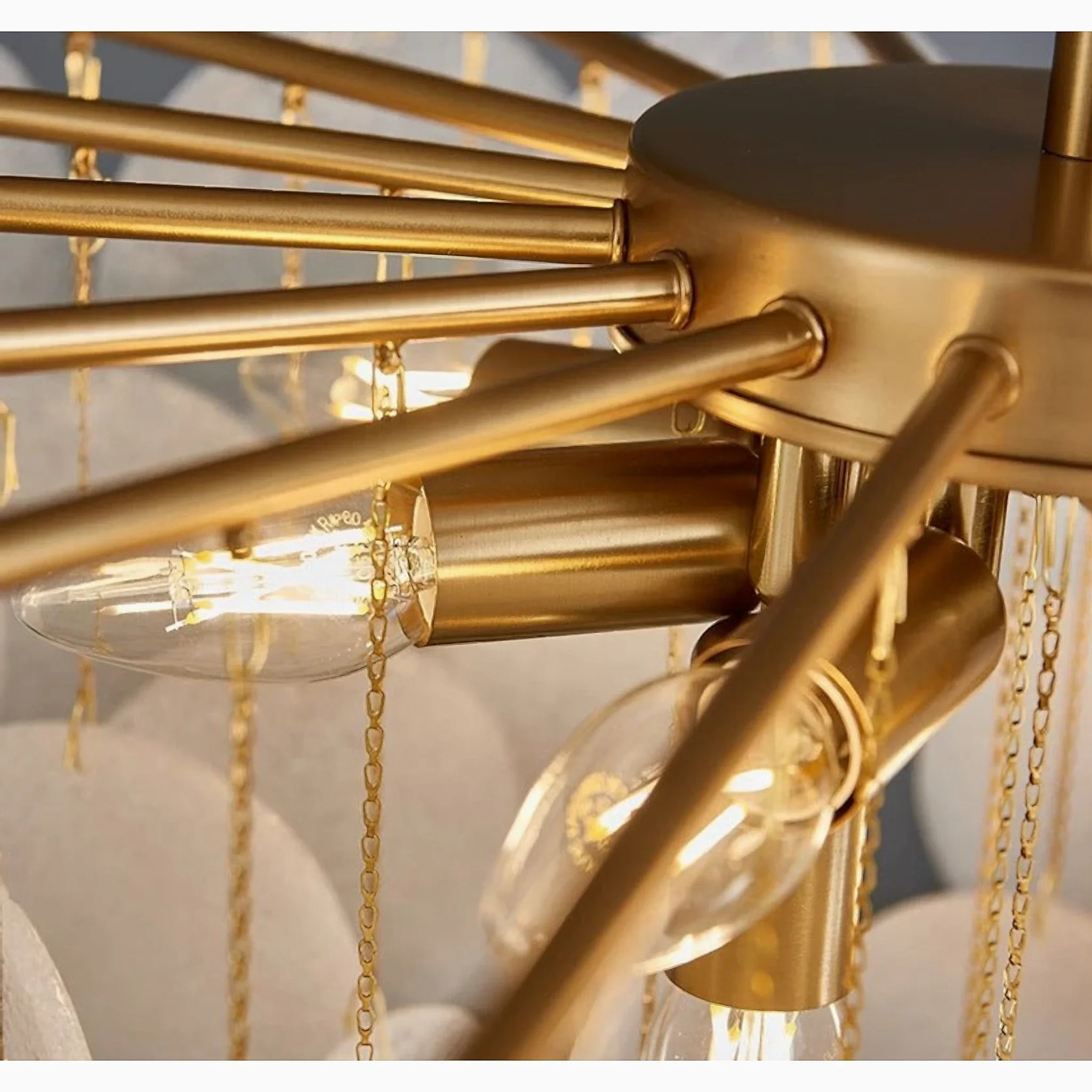 Peone | Round Obscure Glass Ceiling Chandelier