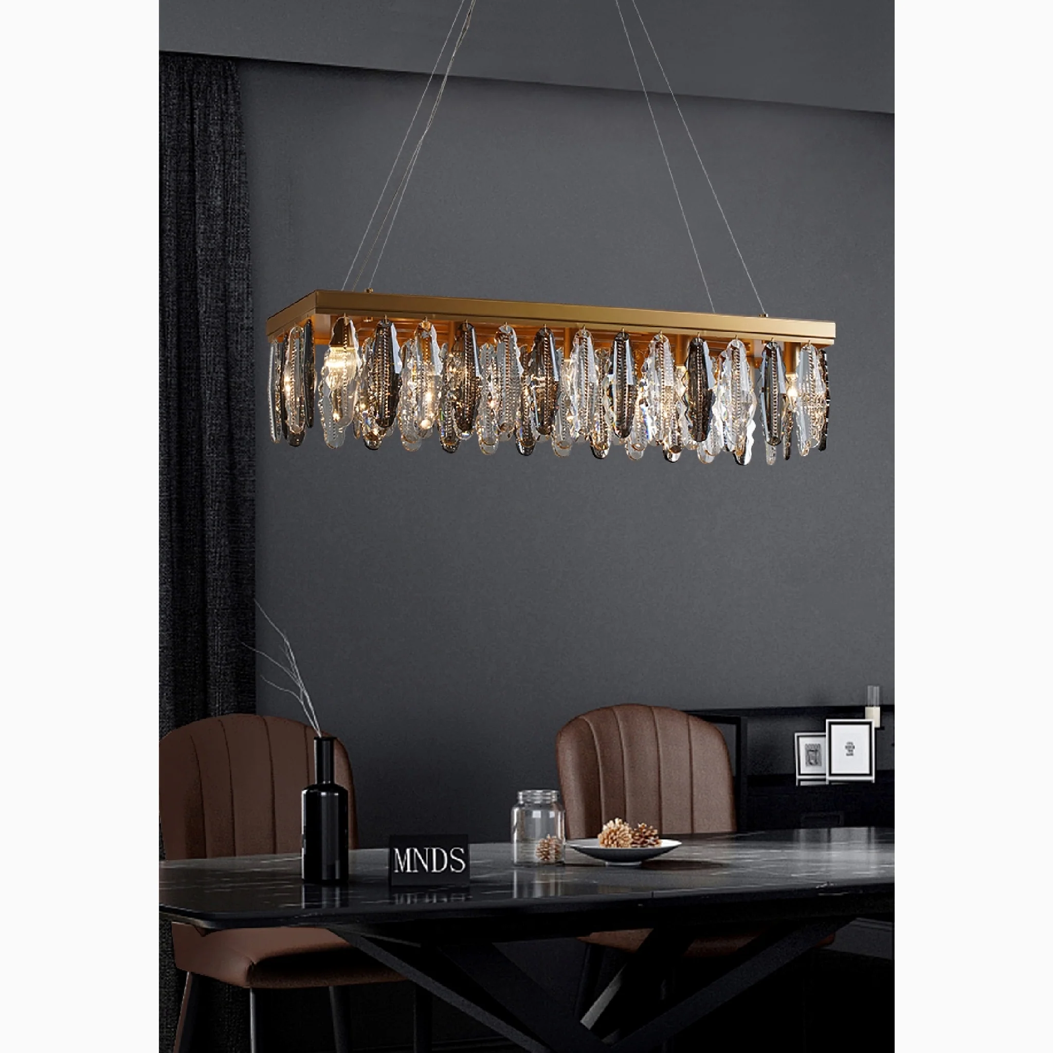 Alluvioni Cambi�� | Rectangle Posh Gold Modern Crystal Chandelier