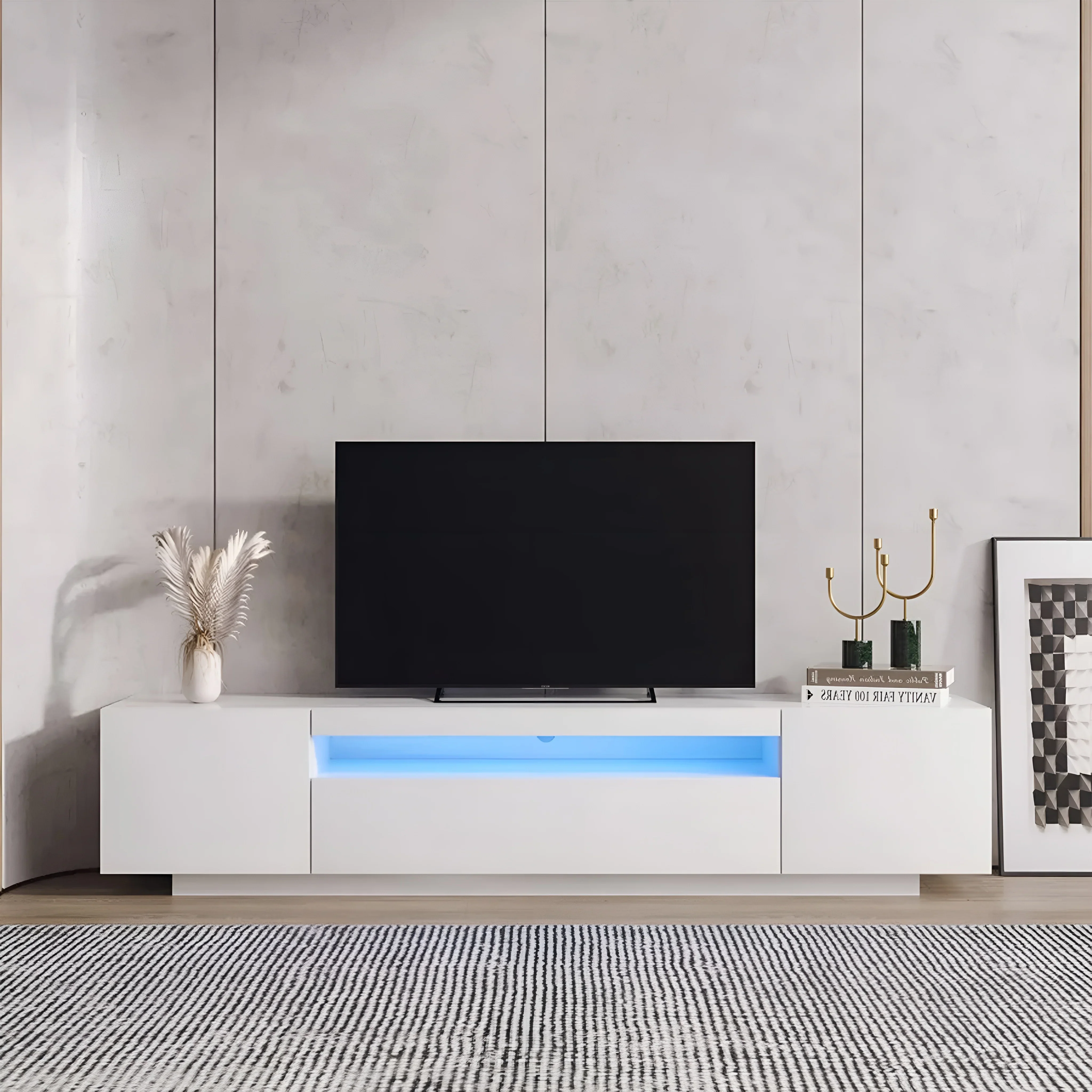 Siret | Minimalistic Sleek TV Stand with LED Lighting