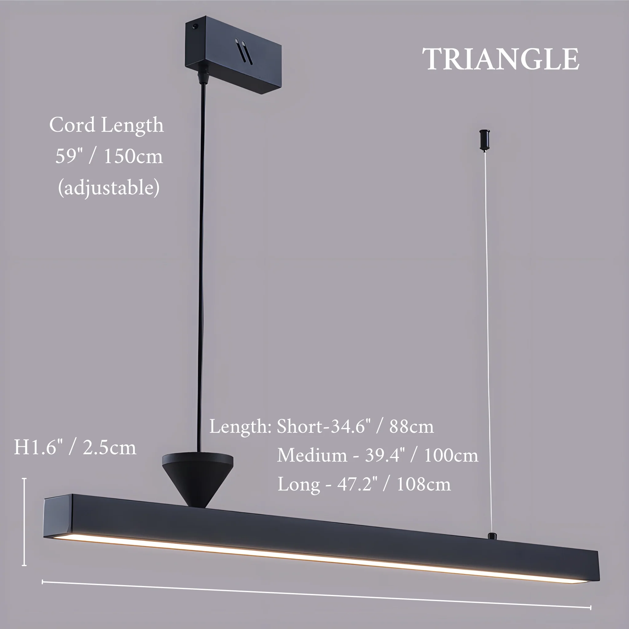 Ciney | Minimalistic Black Chandelier for Dining Room