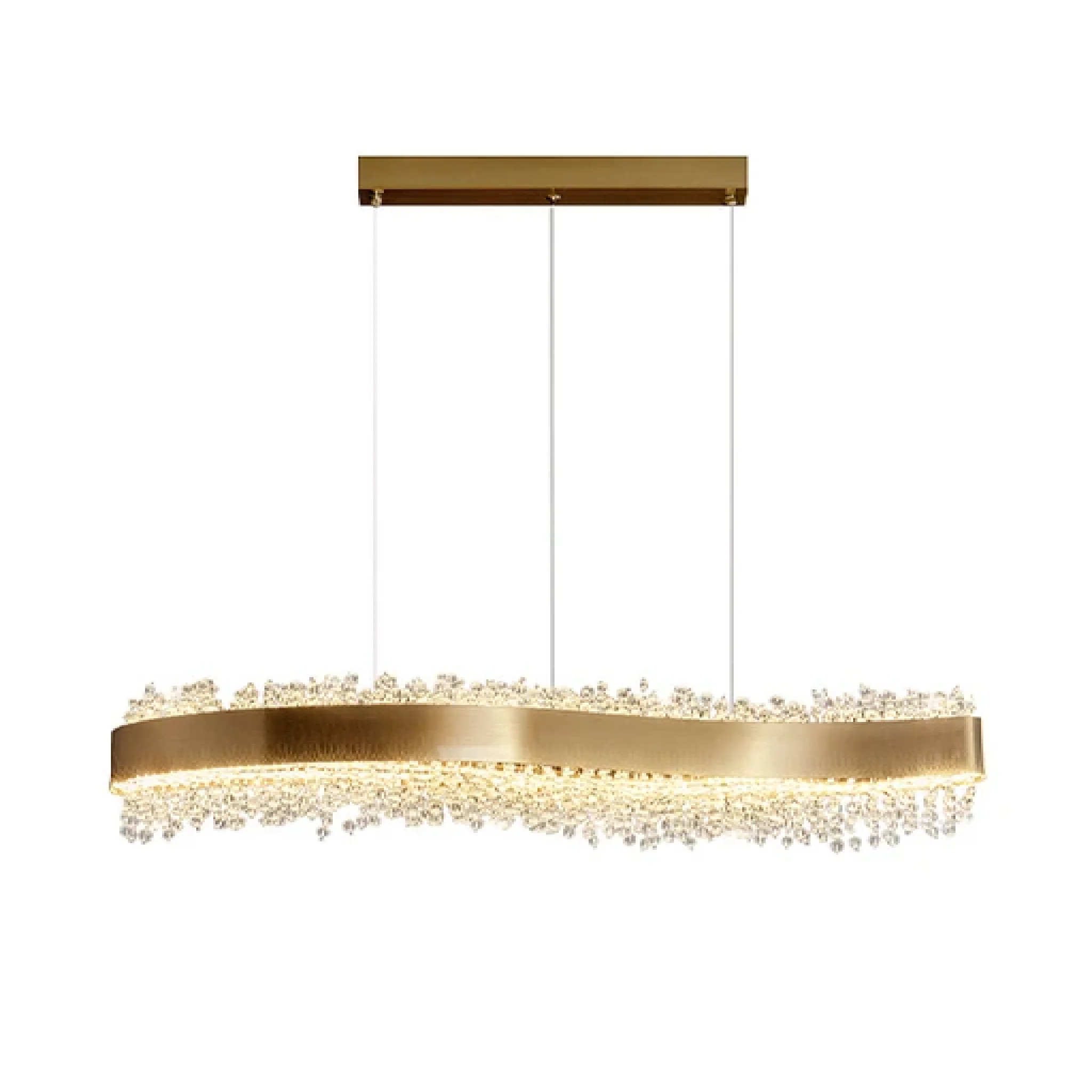 Caglio | Luxury Wave-Shaped Rectangle Crystal Chandelier