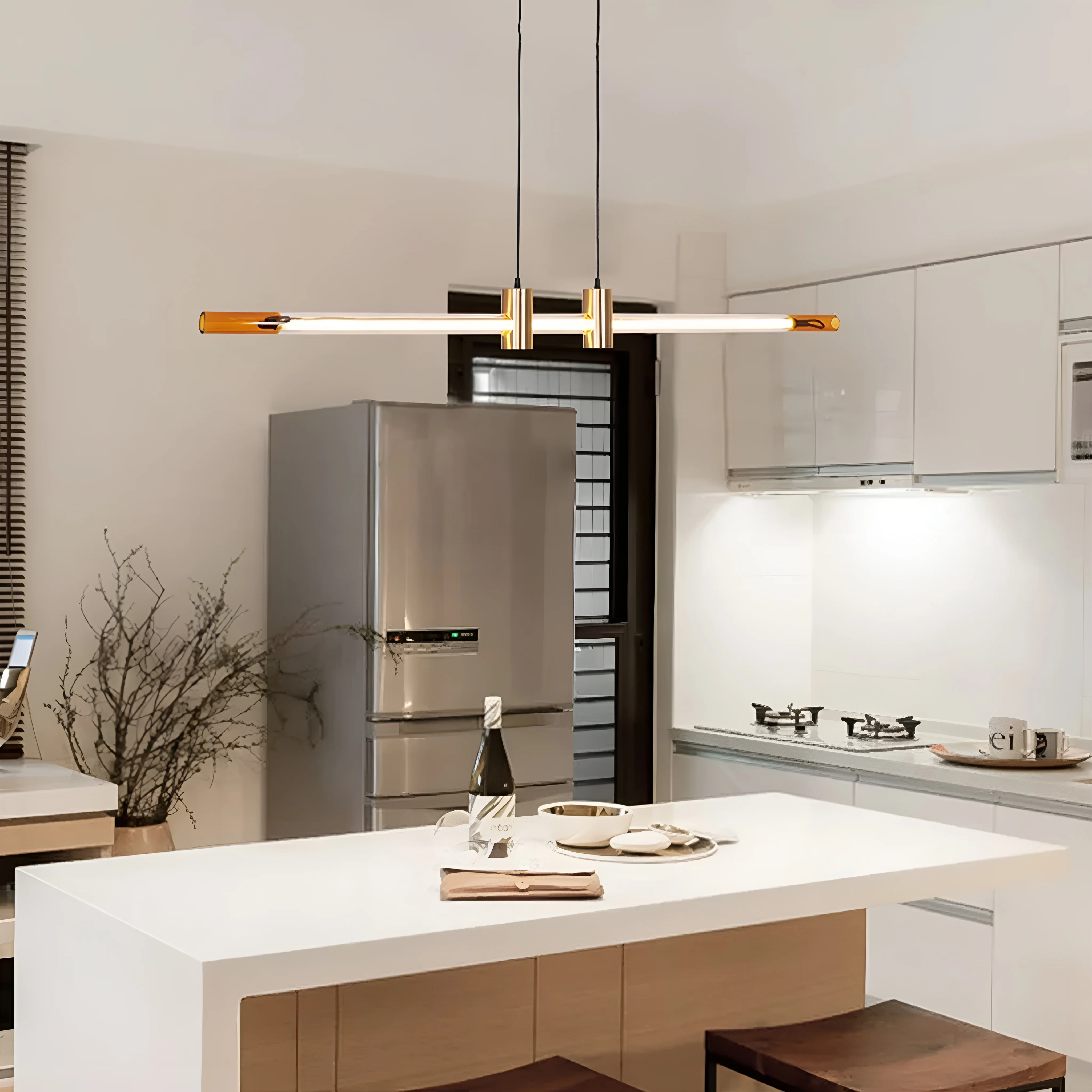 Ruti | Minimalistic Stylish Gold Copper Chandelier