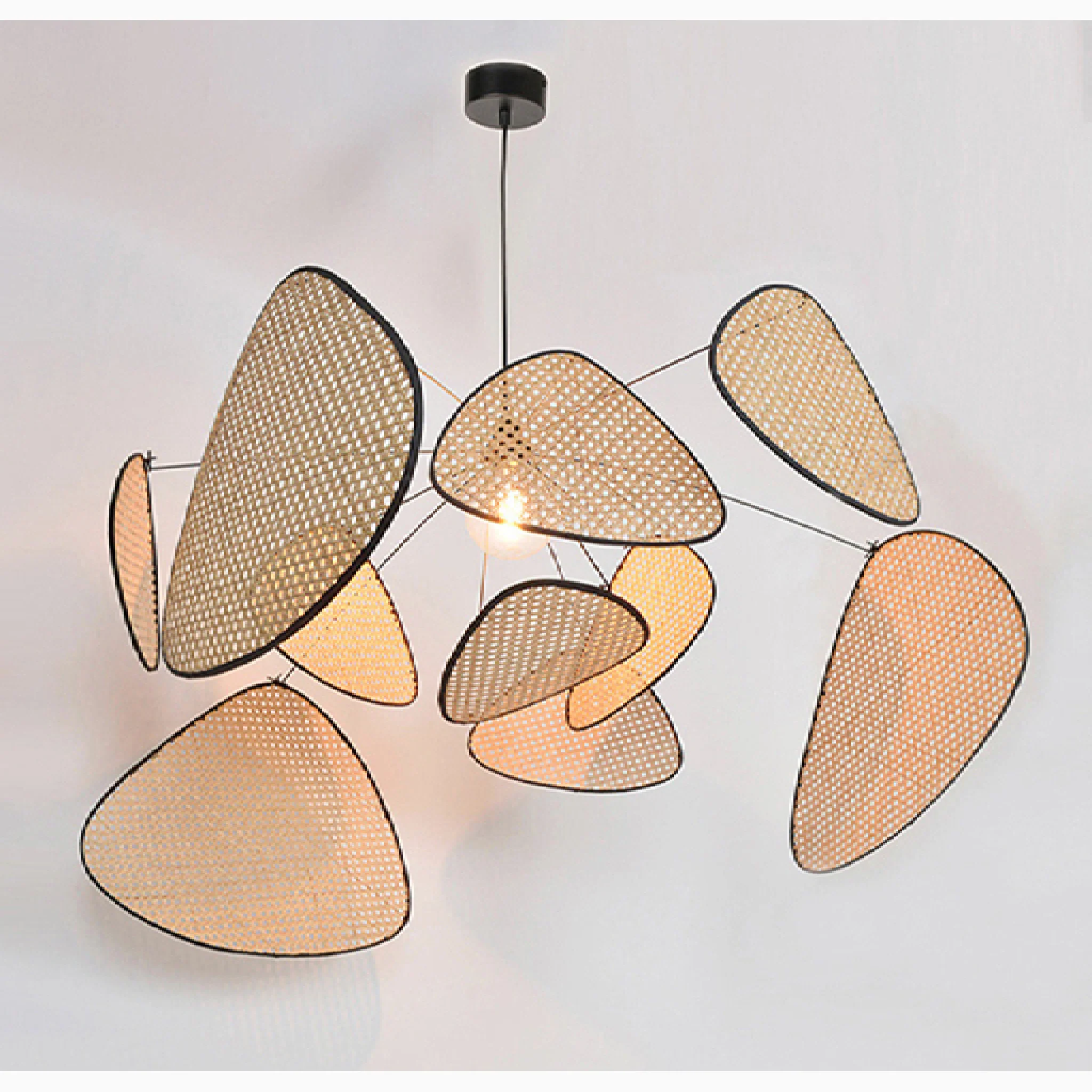 Bulach | Modern Chandelier with Hand Made Rattan Wicker