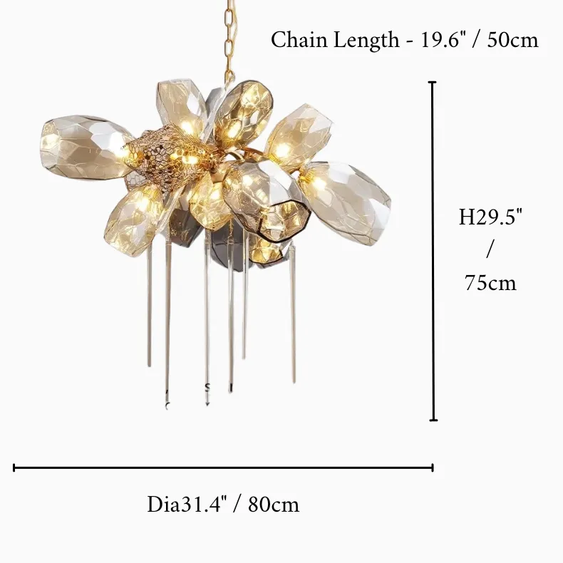 Postmodern Creative Luxury K9 Crystal Hanging Chandelier