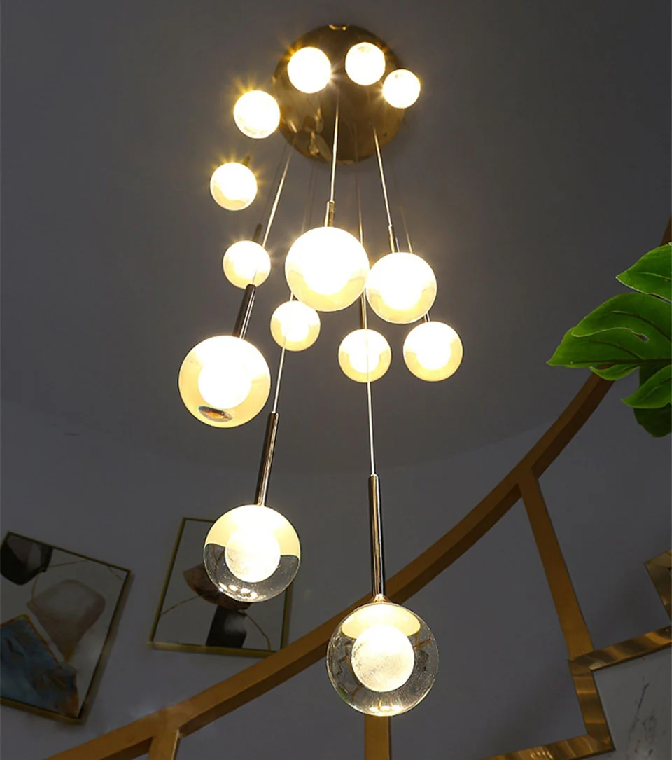 Peillon | Gold Crystal Raindrop Glass Ball Chandelier