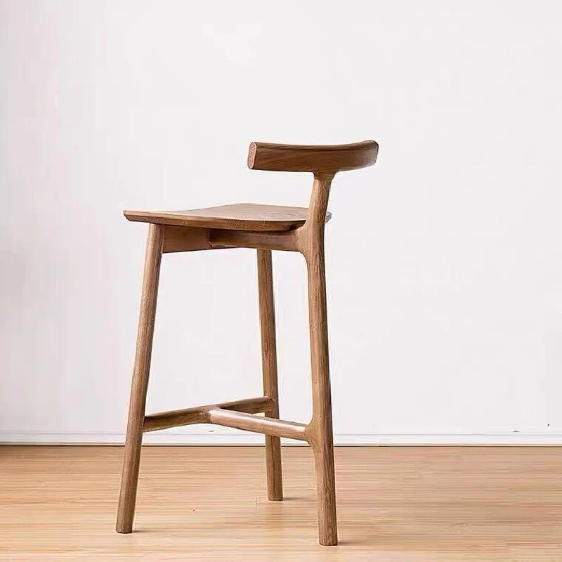 Nordic-Styled Bar High Stool Made of Solid Wood