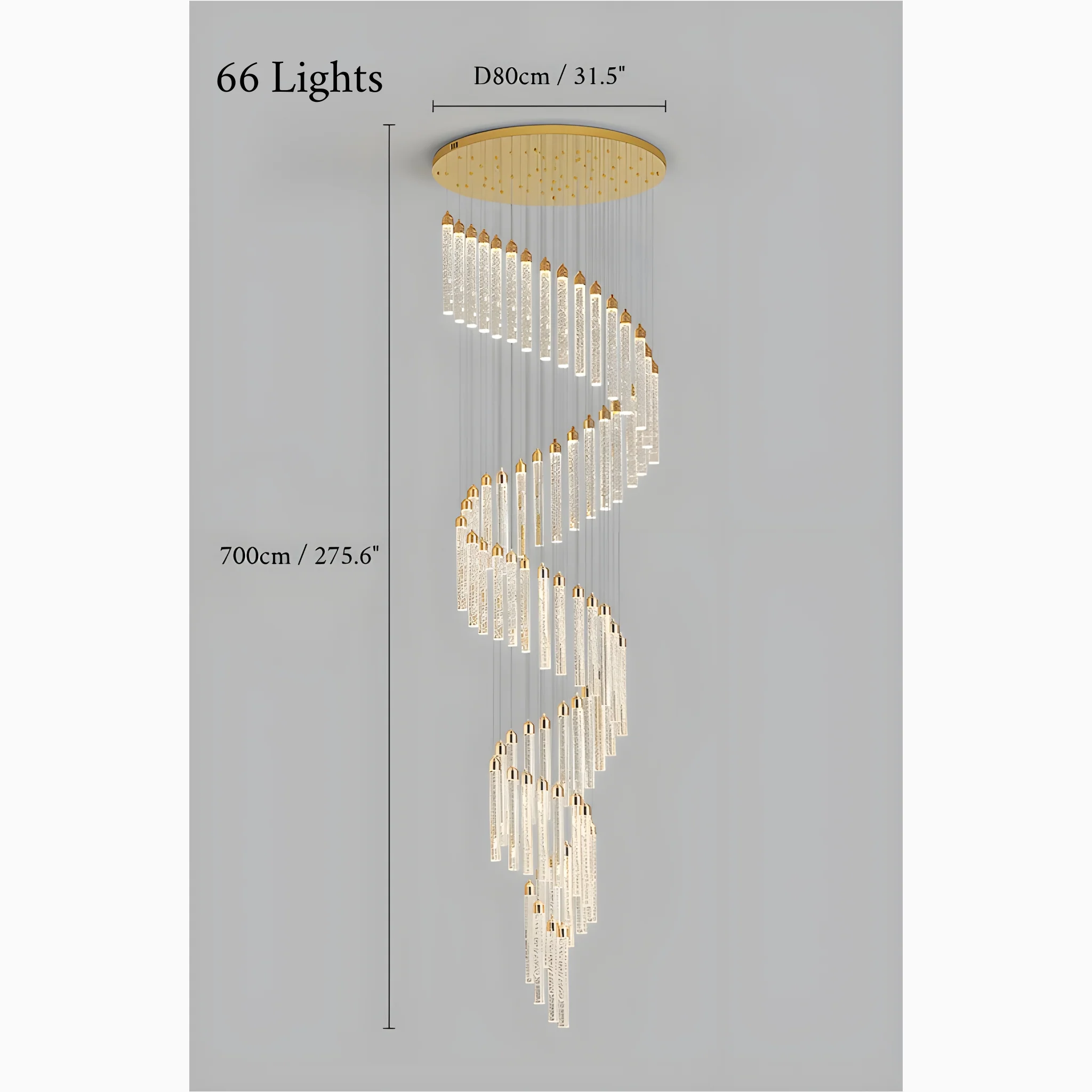 Varazze | Shimmering Magic Gold Crystal Pendant Lighting