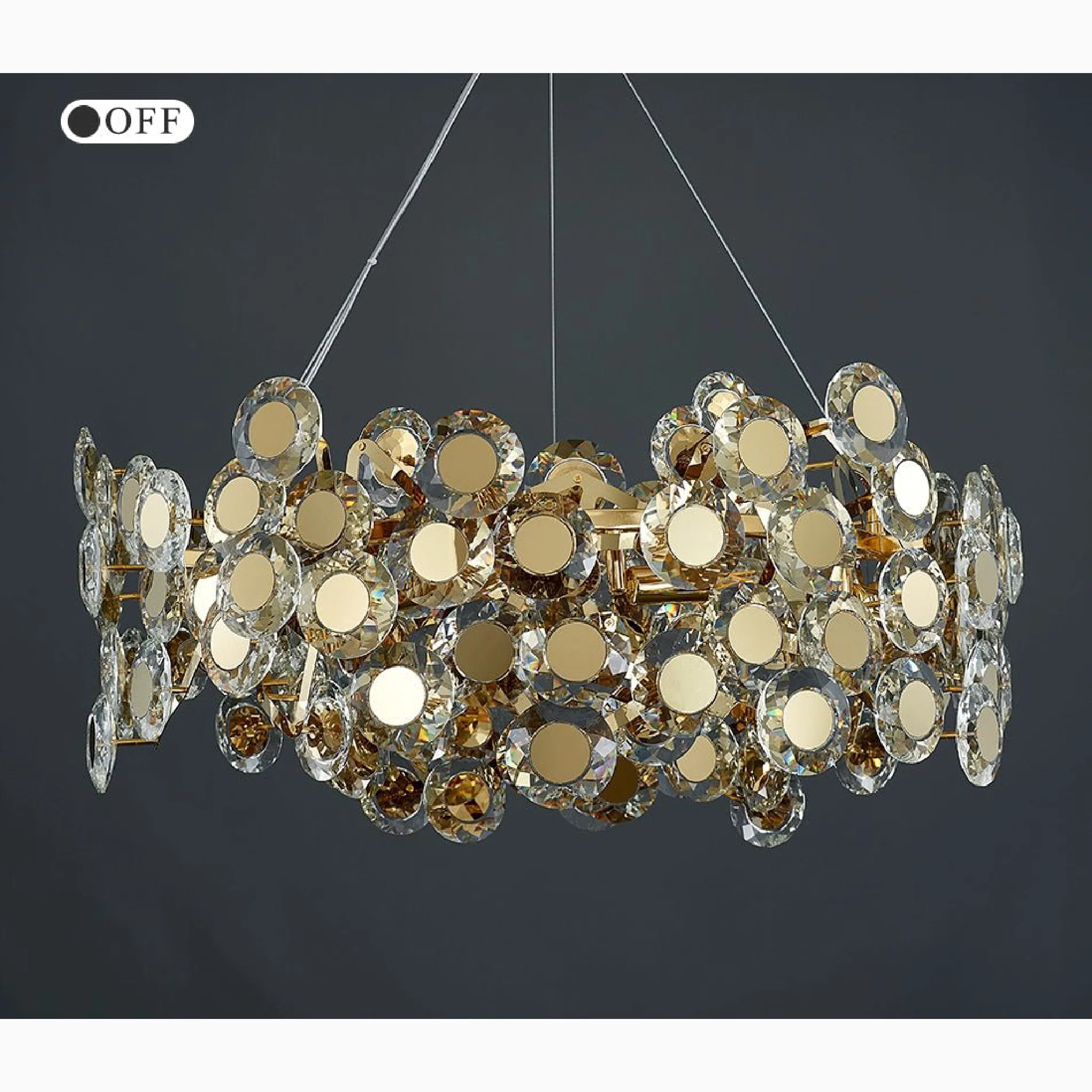 Alfano | Gold Creative Luxury Design Crystal LED Chandelier