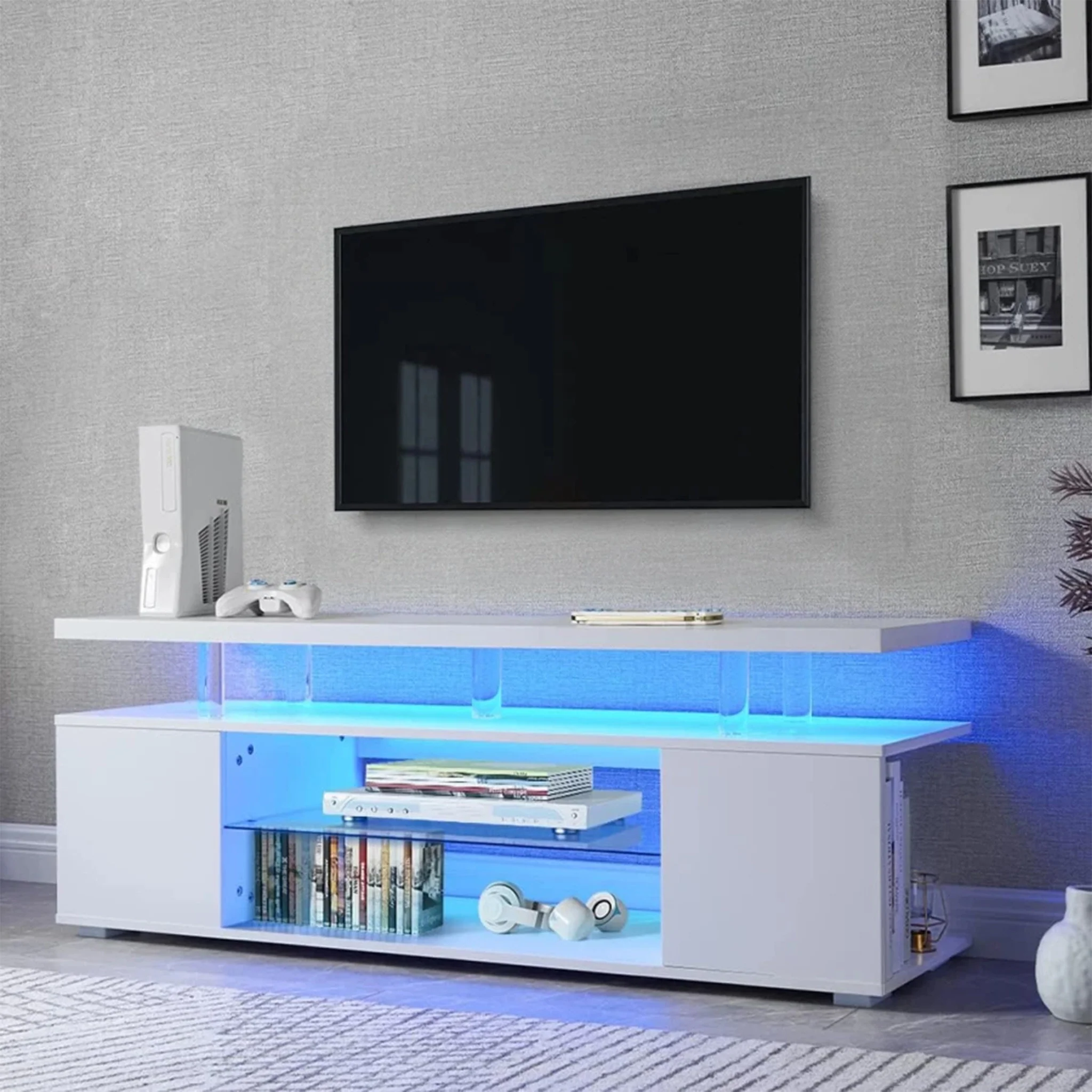 Sa?ne | Futuristic Gaming Entertainment Center with LED Lighting
