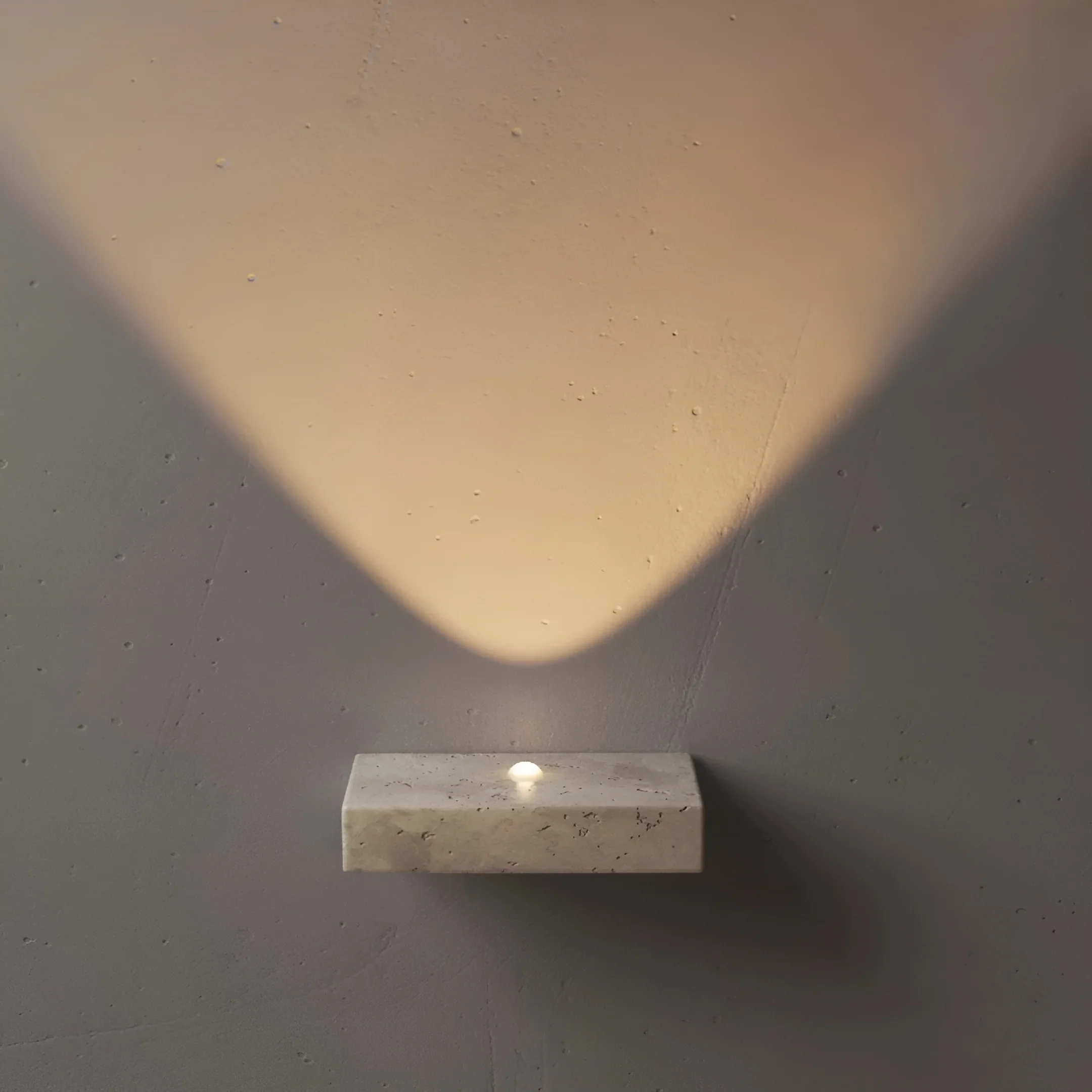 Natural Travertine Wall Lamp - Minimalist Stone Sconce
