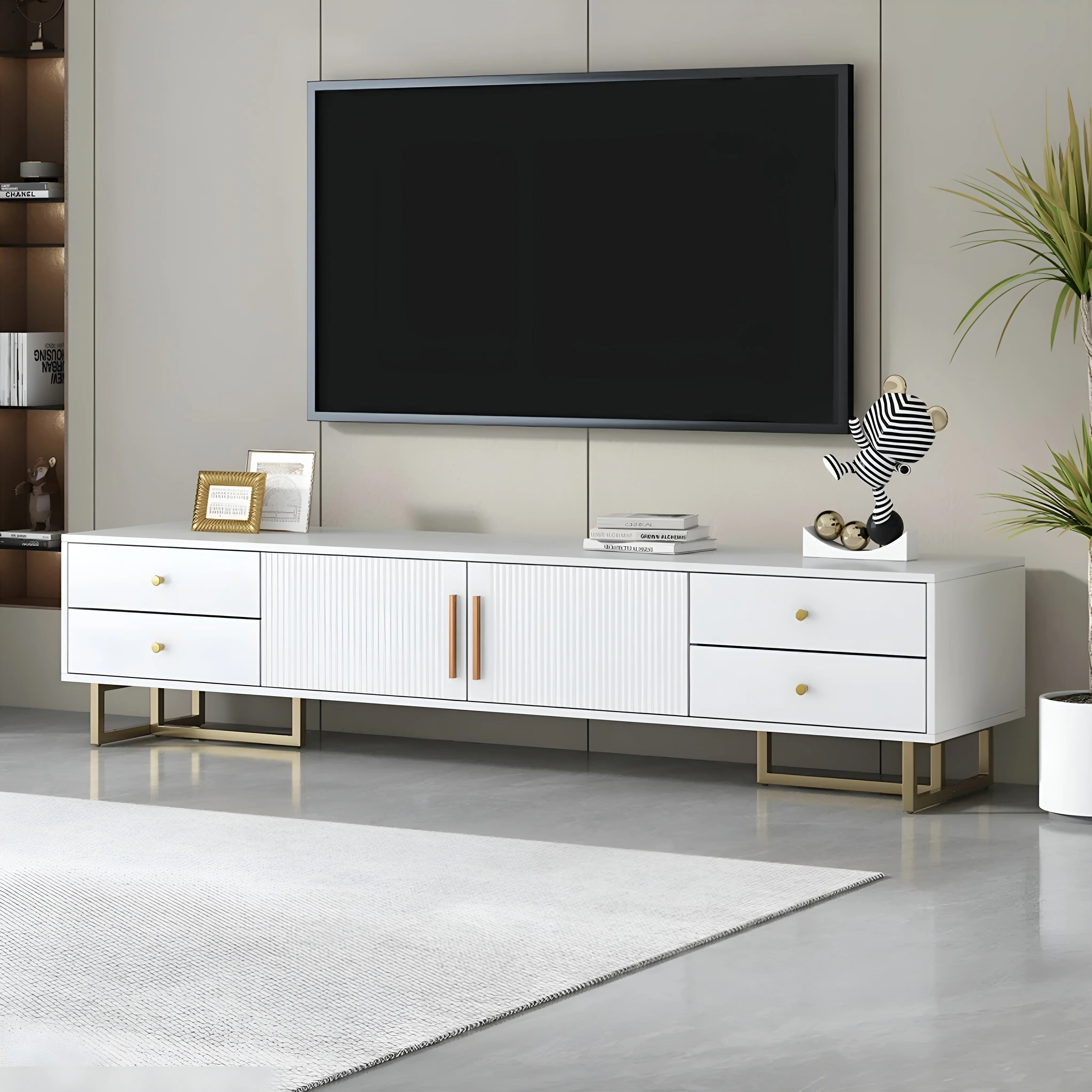 Elster | Vintage Style Elegant White TV Stand