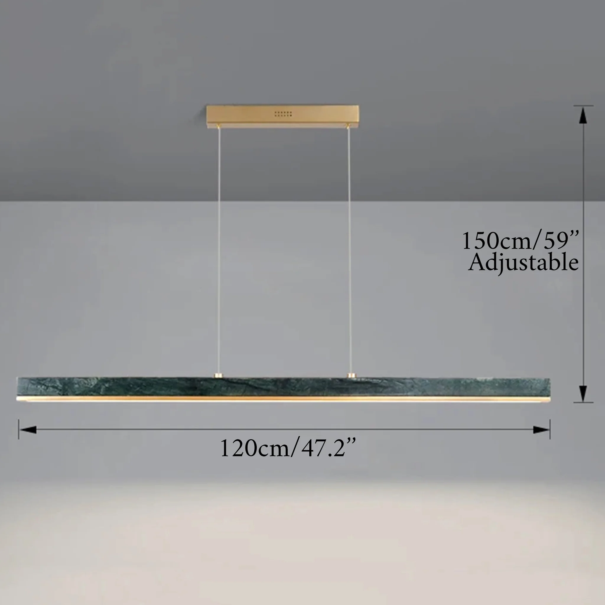 Rorschach | Minimalistic Modern Black Chandelier with Marble