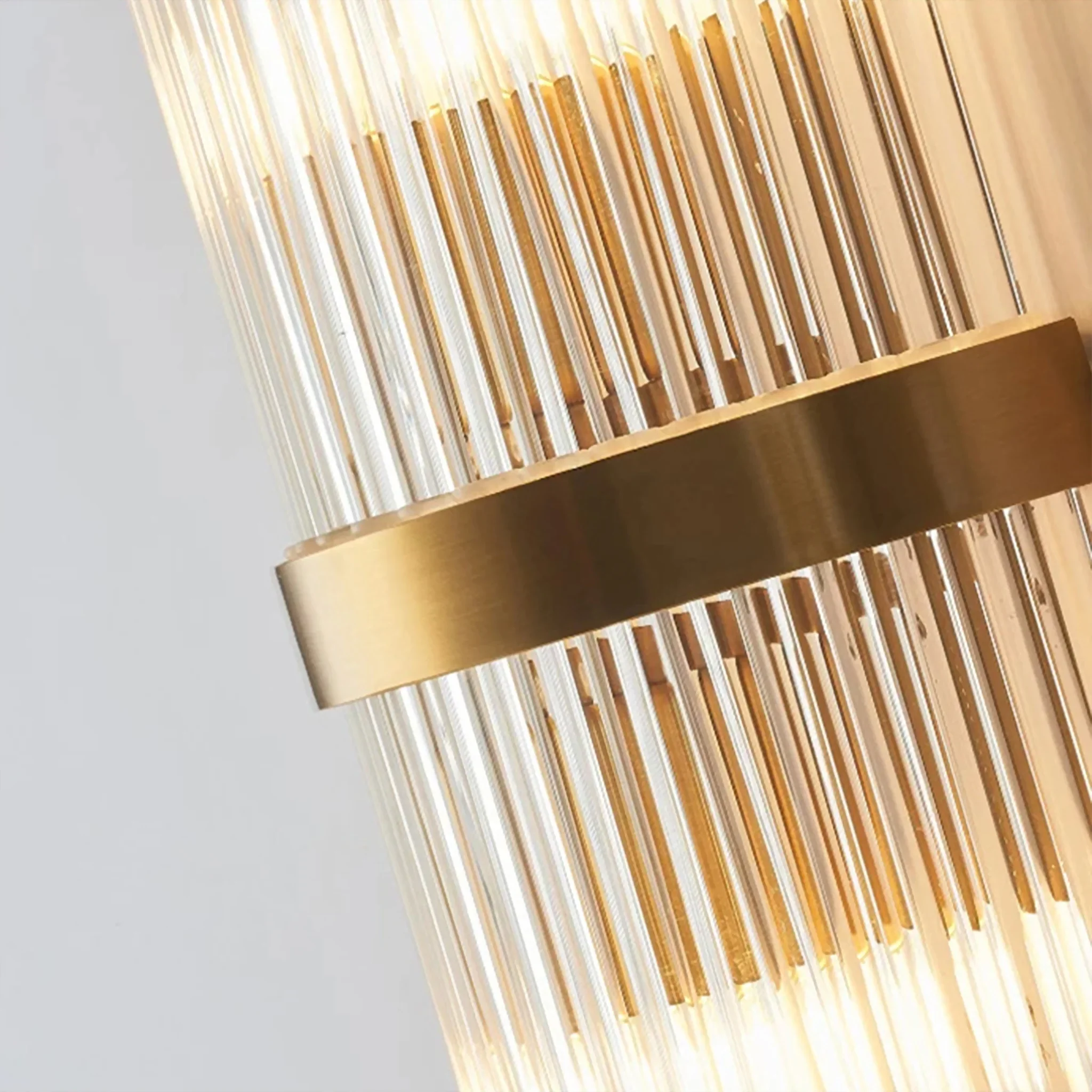 Steckborn | Sleek Stainless Steel Gold Glass Wall Sconce
