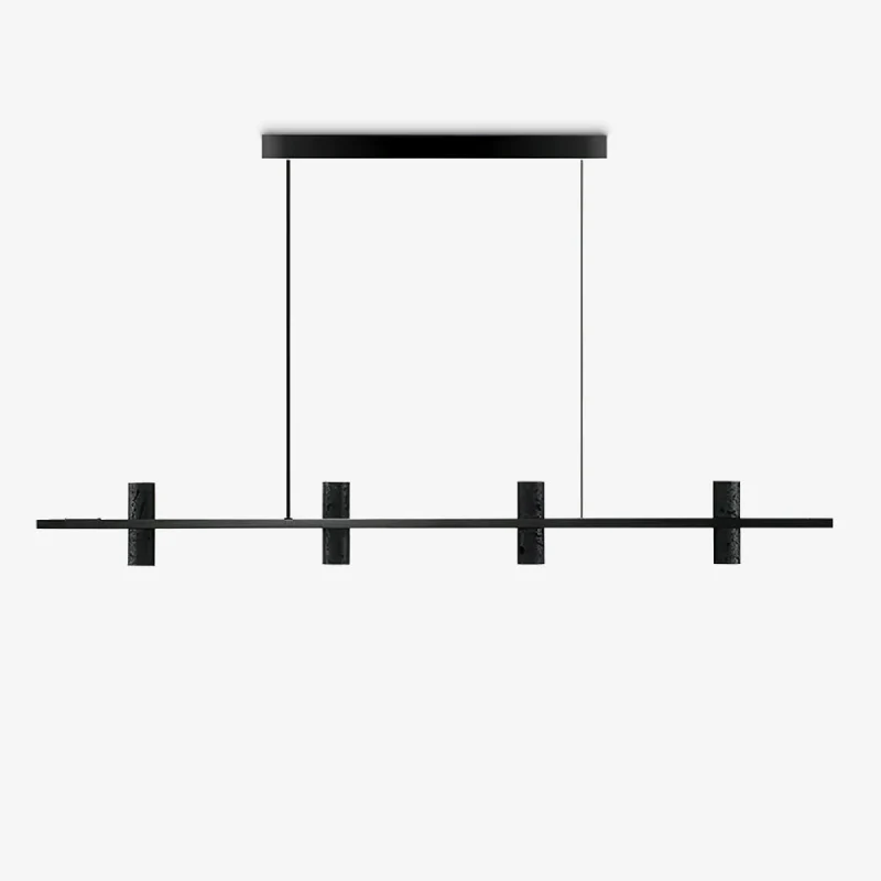 Seengen | Minimalistic Modern Black Copper Stone Chandelier
