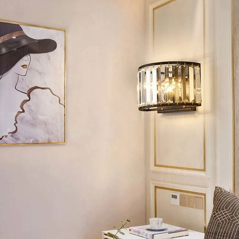 Luxury Crystal Wall Lamp in American Style for Living room, Bedroom