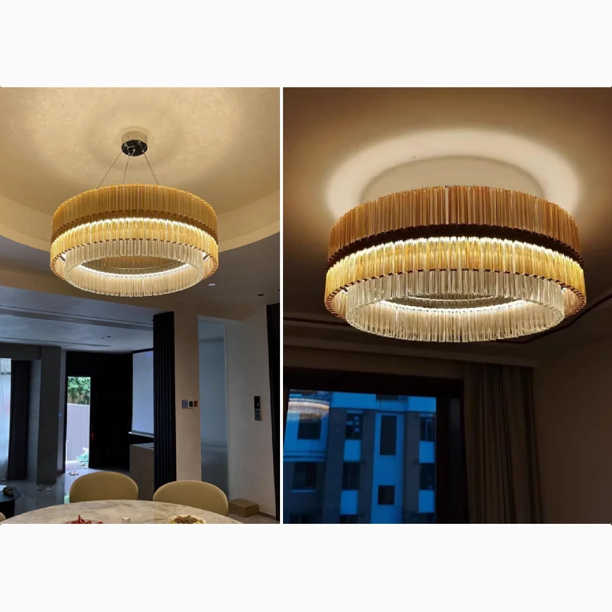 Versatile Elegant Large Luxury Gold Crystal Pendant Chandelier