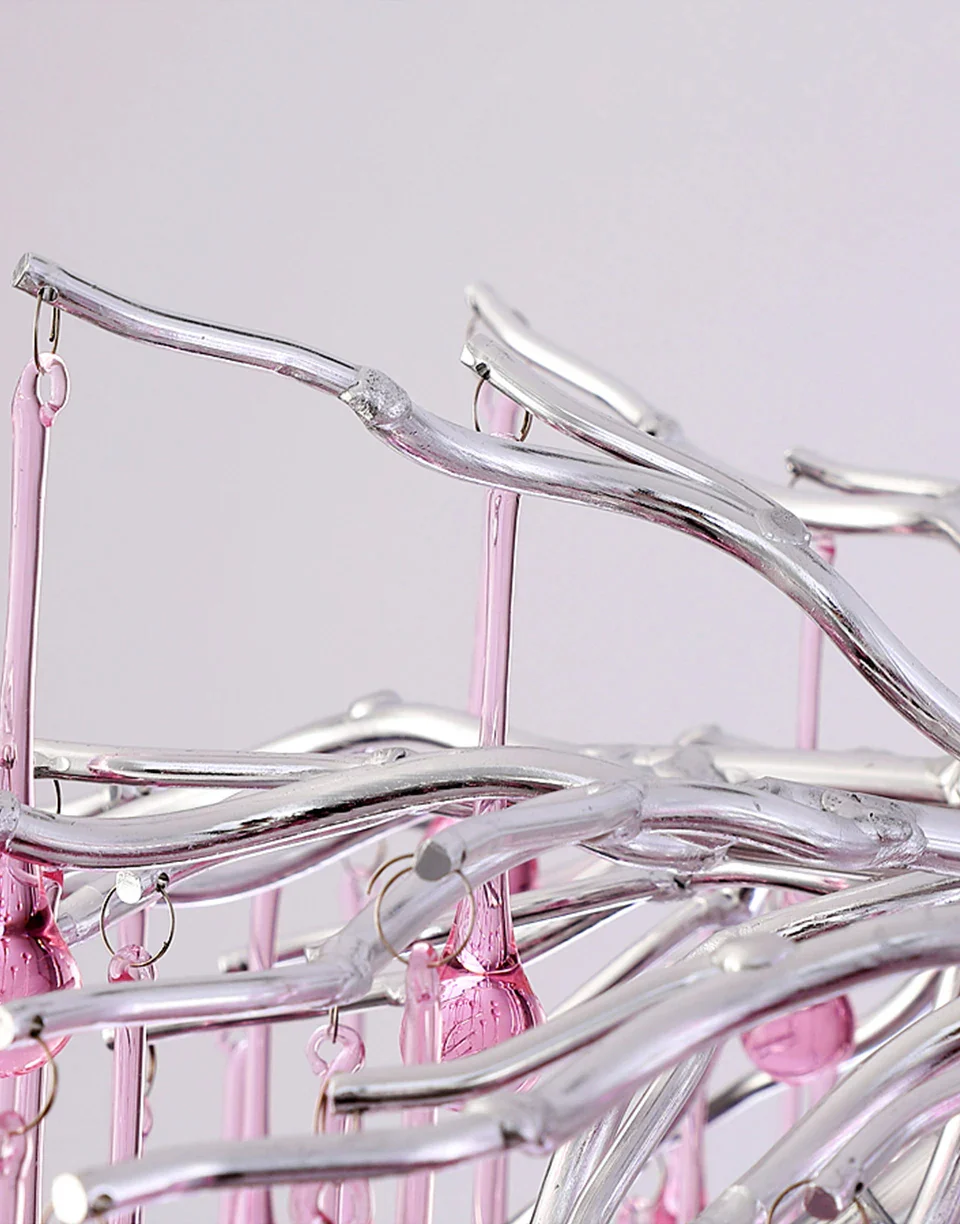 Imbersago | Modern Pink Crystal Chandelier for Living Room, Dining Room, Bedroom