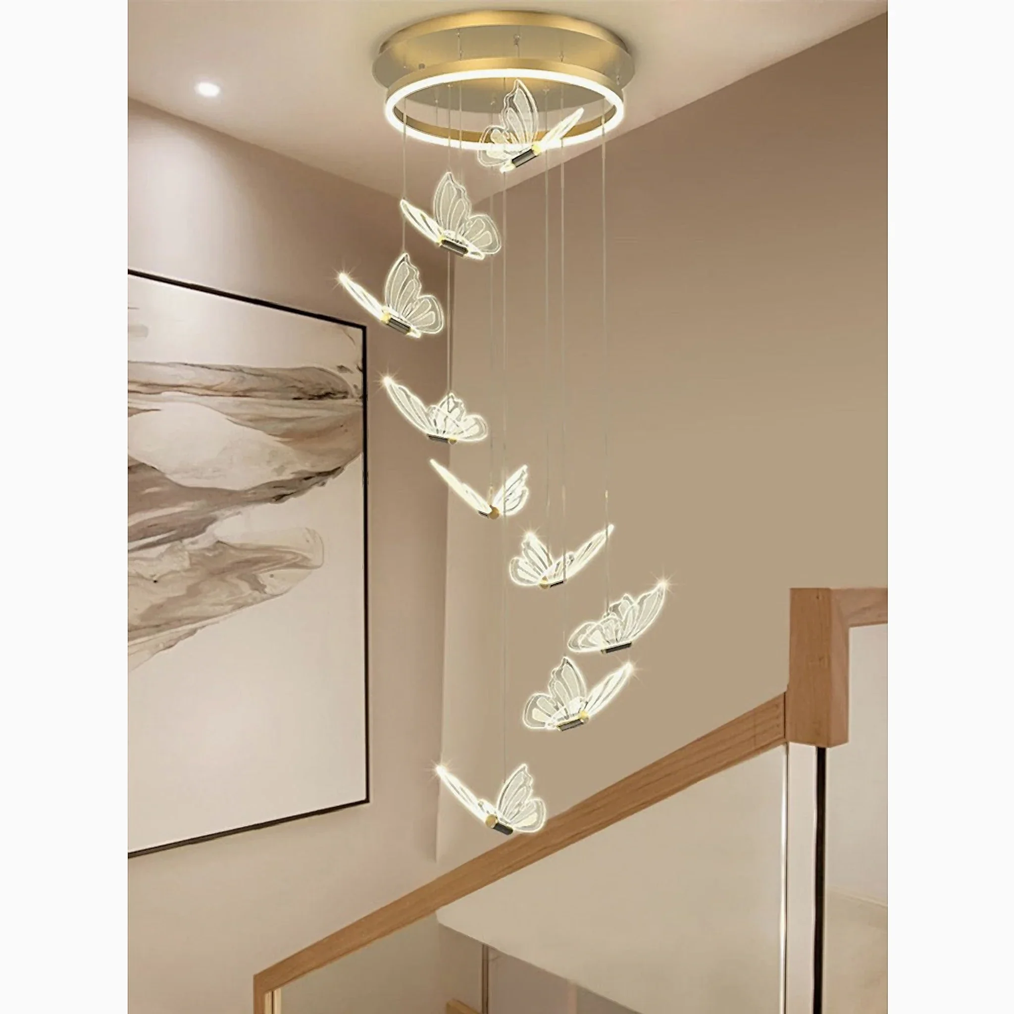 Camogli | Beautiful LED Chandelier with Hanging Butterflies