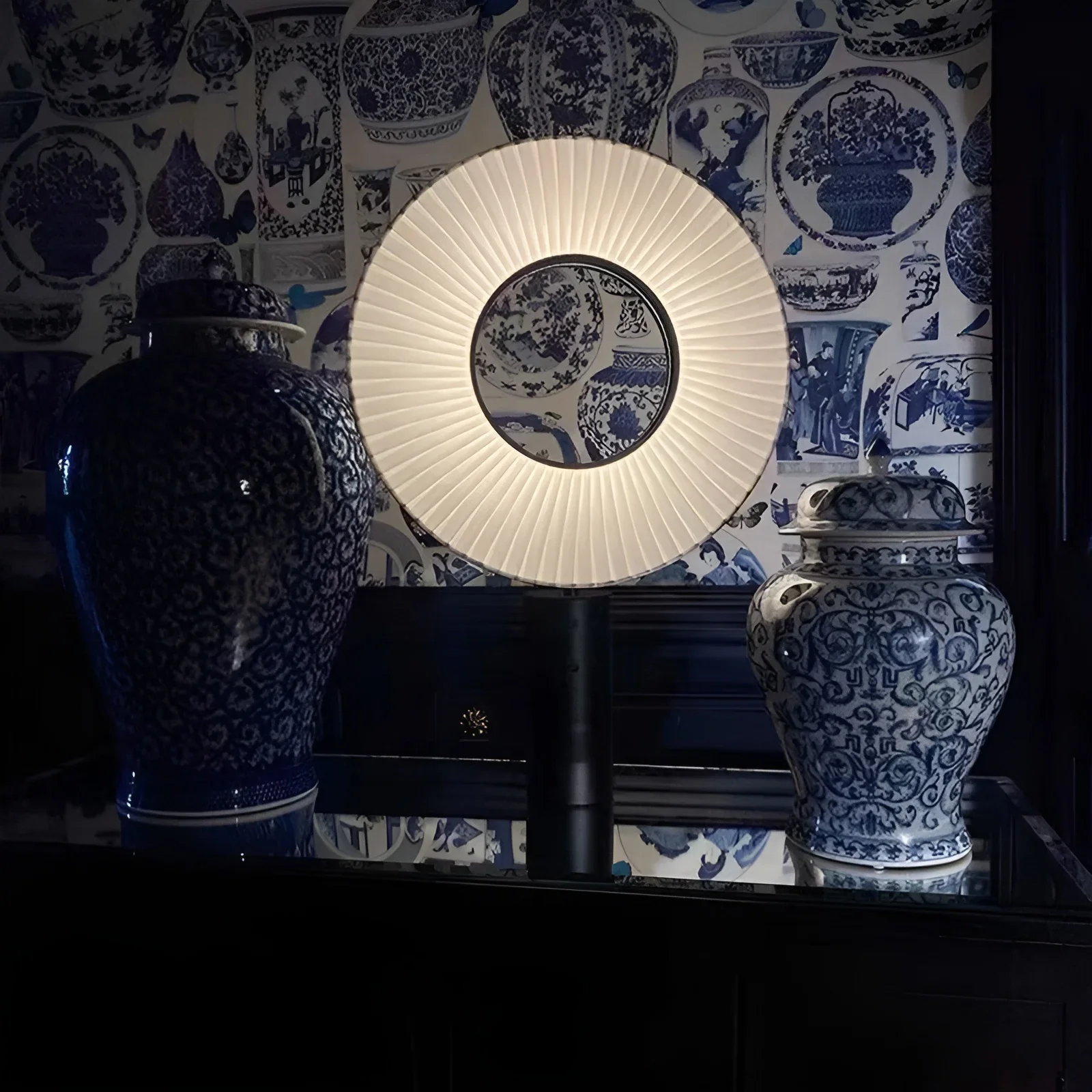 Granges-Paccot | Modern Minimalistic LED Table Lampshade With Fabric Pleats