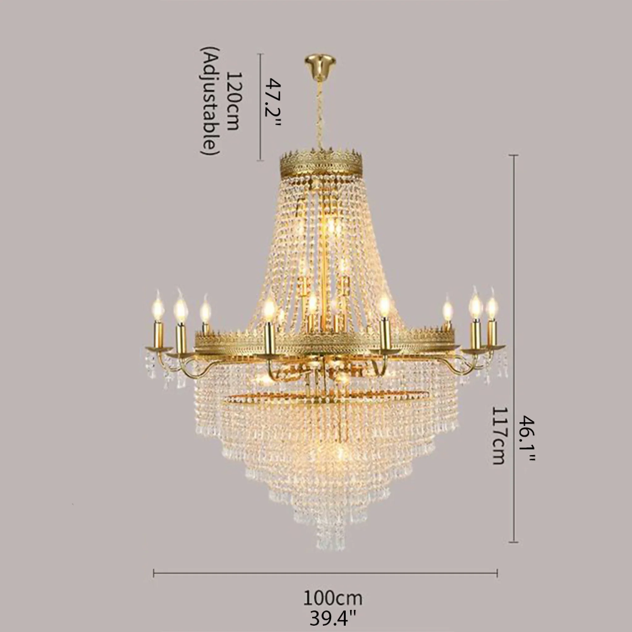 Opio | Classical Large Crystal Candle Ceiling Chandelier