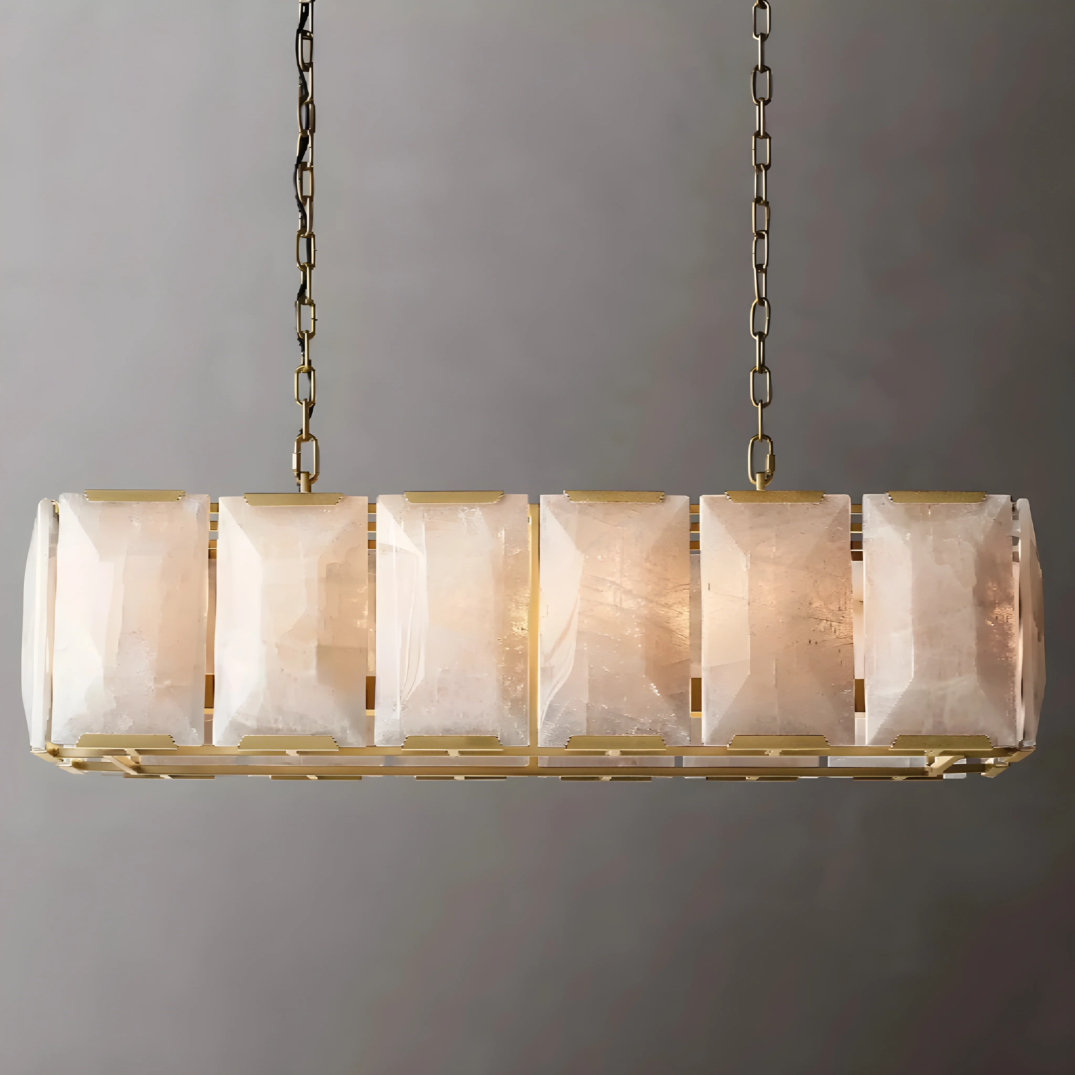 Cagli | Glossy Led Retro American Rectangular Crystal Chandelier