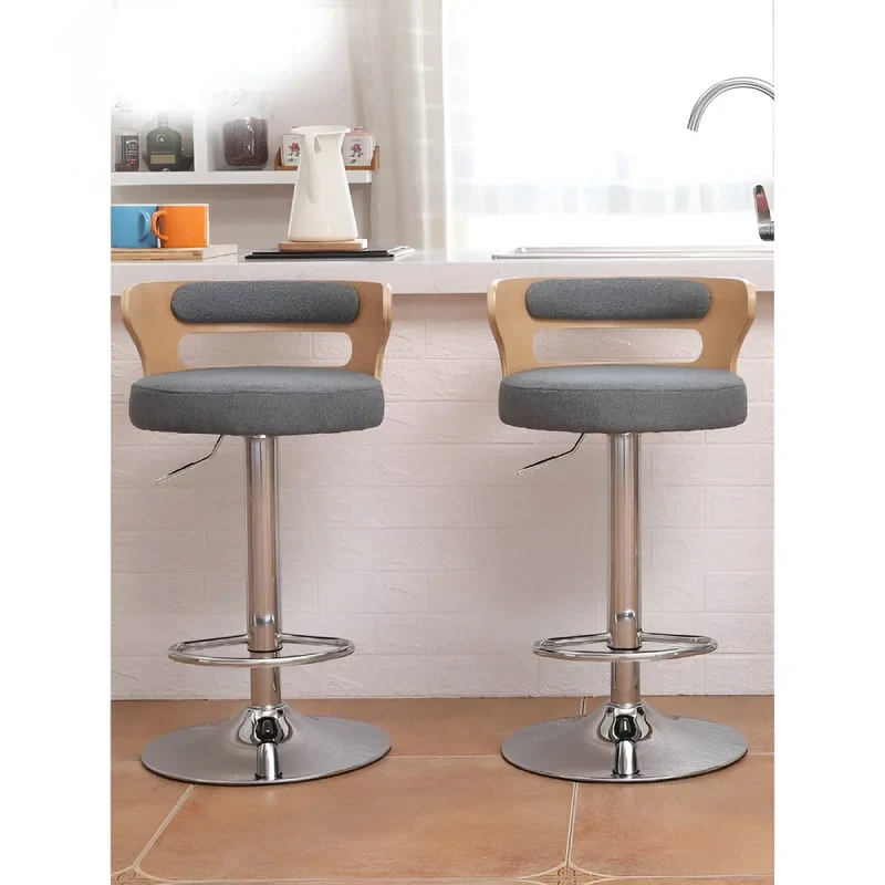 Metal Leg High Rotating Lifting Bar Stool Made of Leather