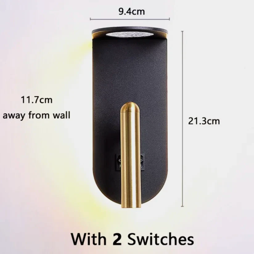 Thusis | Modern Black and Gold Wall Sconce