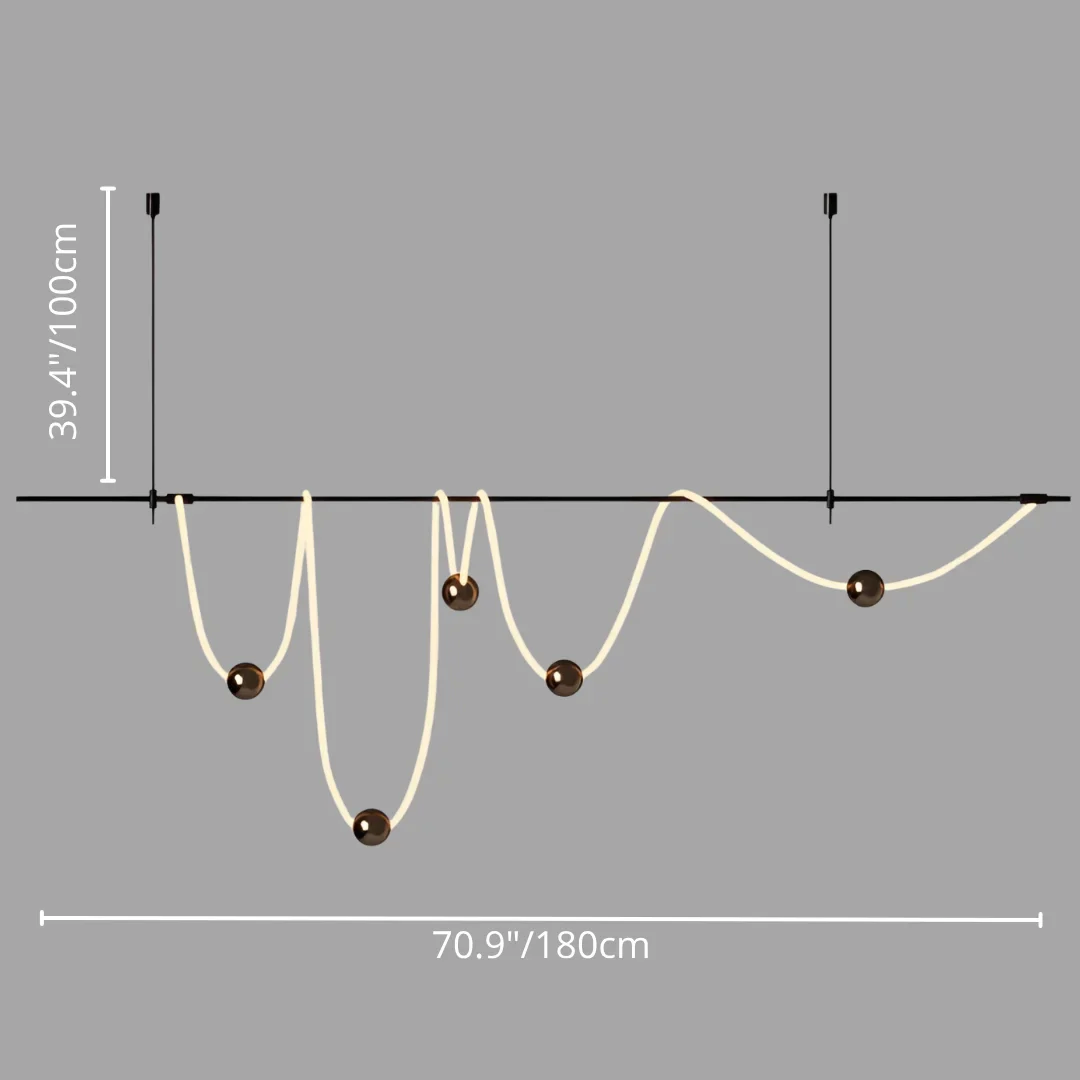 Irregular Linear LED Pendant Light - Soft Glow & Minimalist Design